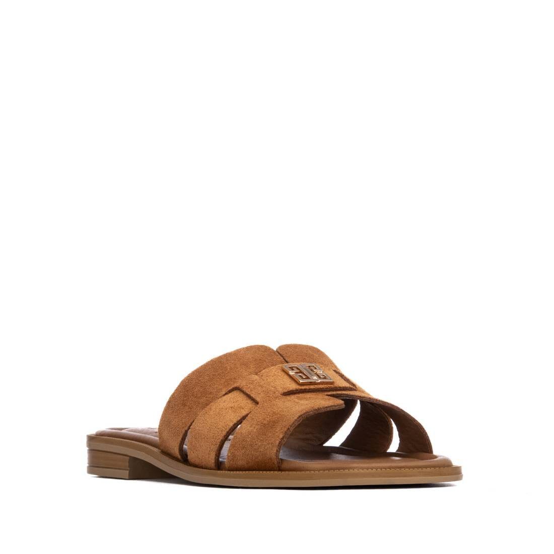 163061 Spanish suede slider sandals in tan (New) sandals Sam Star Shoes 