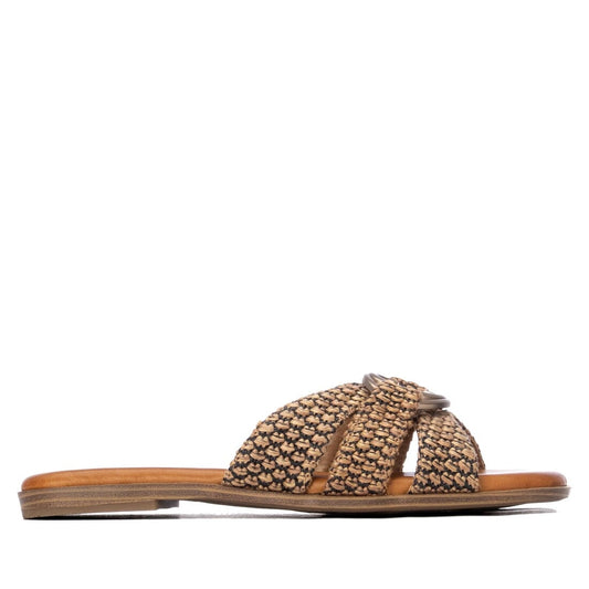 163249 Spanish woven slider sandals in Brown/tan (New) sandals Sam Star Shoes 