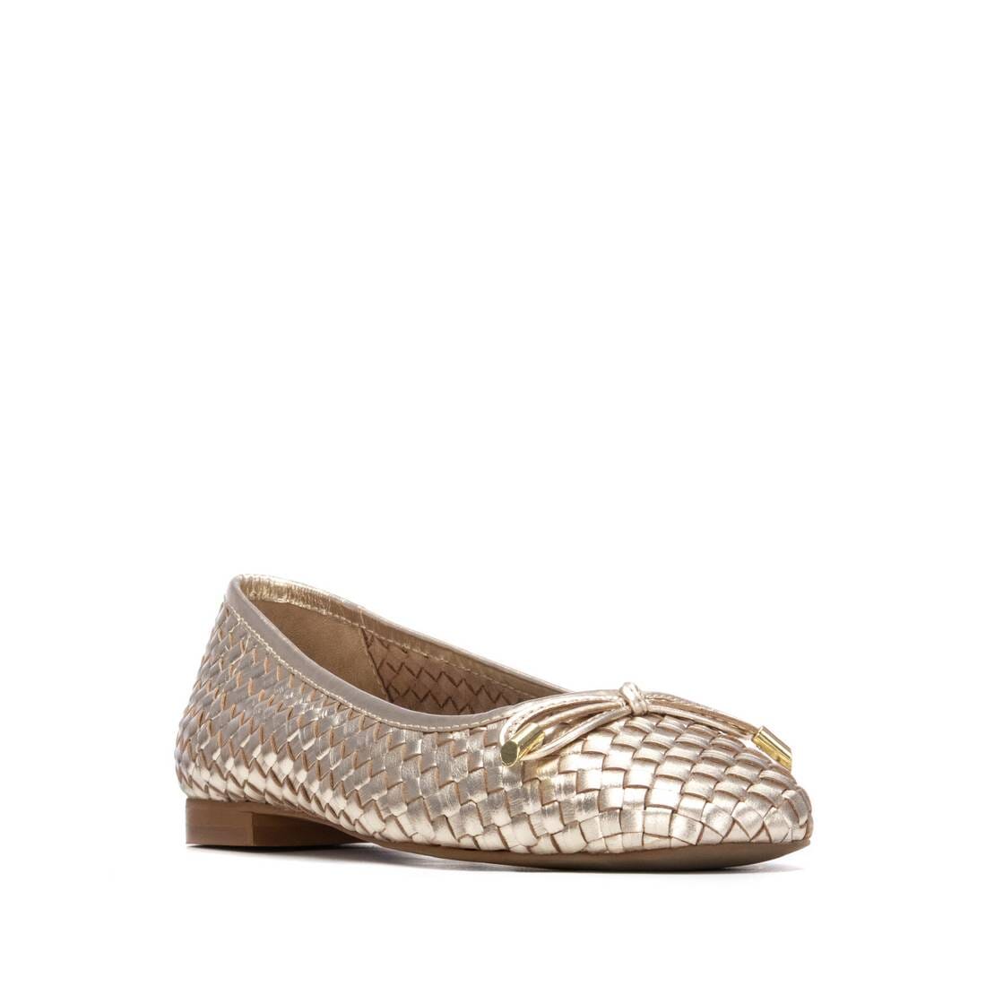 163296 Spanish designed Leather woven pumps in Tan and Gold ( New) Pumps Sam Star shoes 