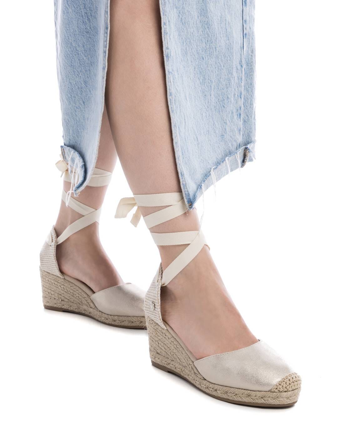 172642 Spanish Wedge with expadrilles sandals in Navy, Beige and Gold sandals Sam Star Shoes 