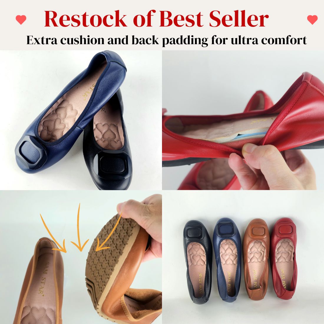 17W01 Leather buckle pumps with extra cushions (New stock) Pumps Sam Star Shoes 
