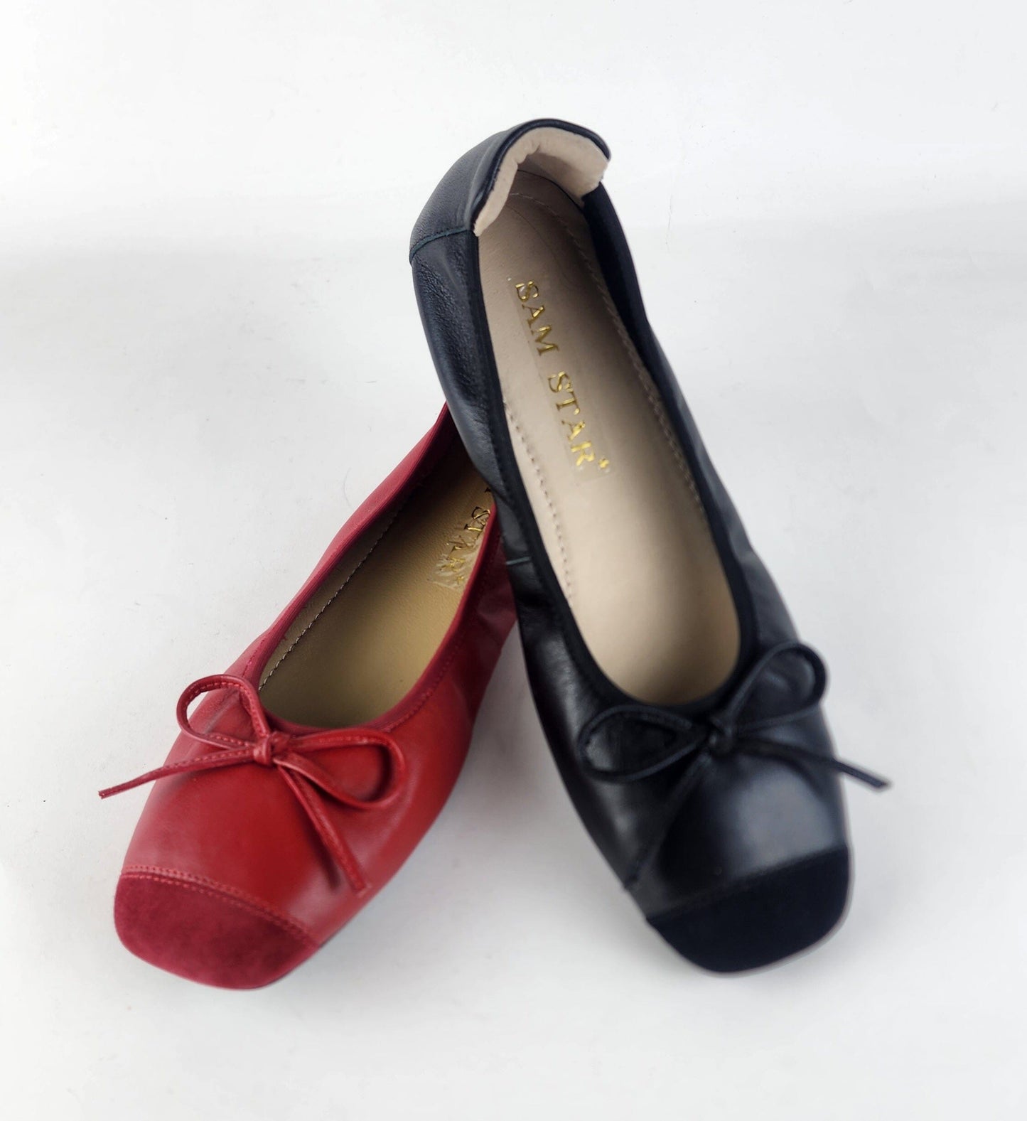SS25007 Leather extra cushions pumps with bow ( New) Pumps Sam Star Shoes 