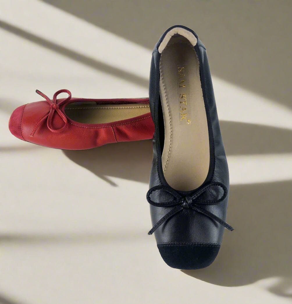 SS25007 Leather extra cushions pumps with bow ( New) Pumps Sam Star Shoes 