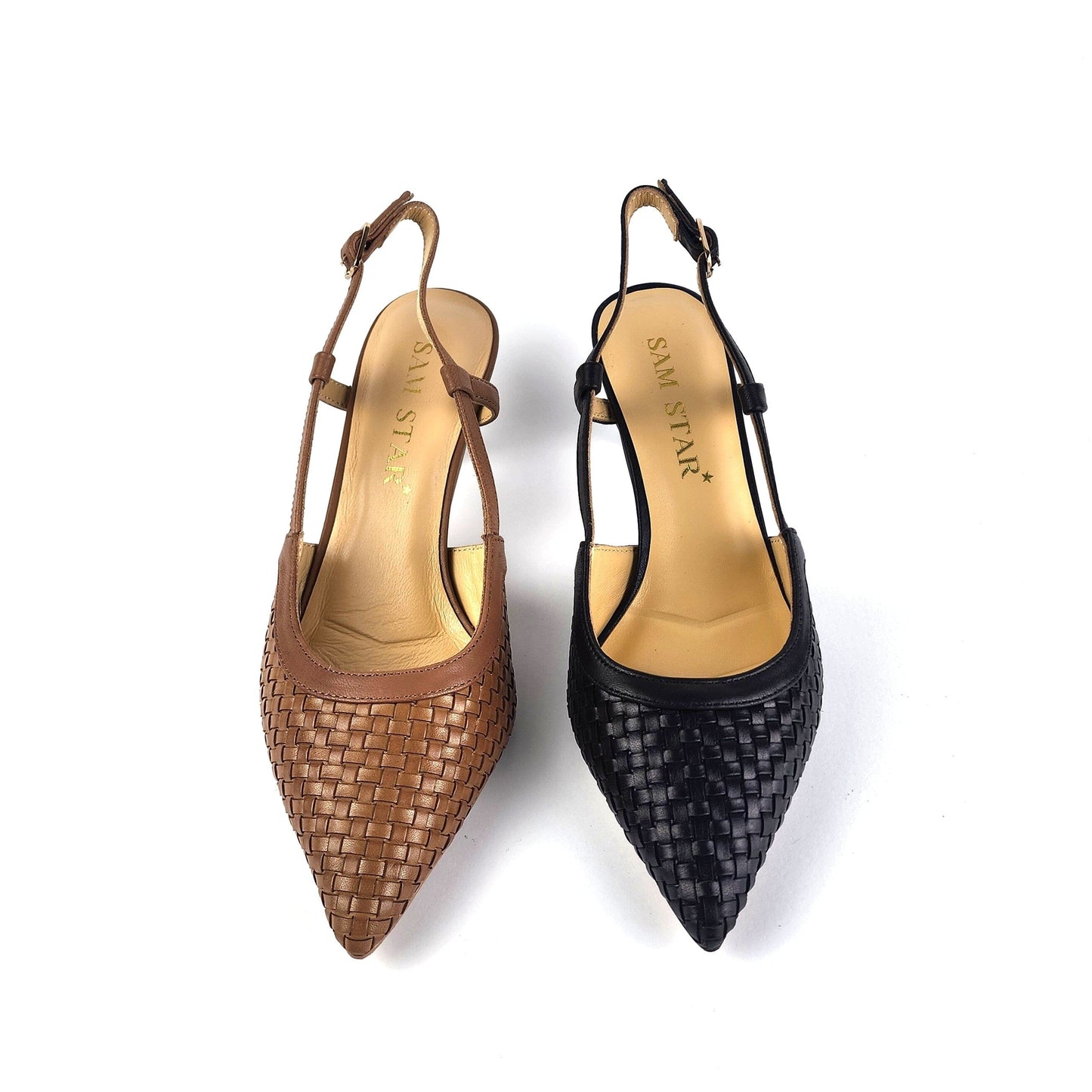 SS26003 Leather woven court shoes - Tan (New Arrival) ladies shoes Sam Star shoes 