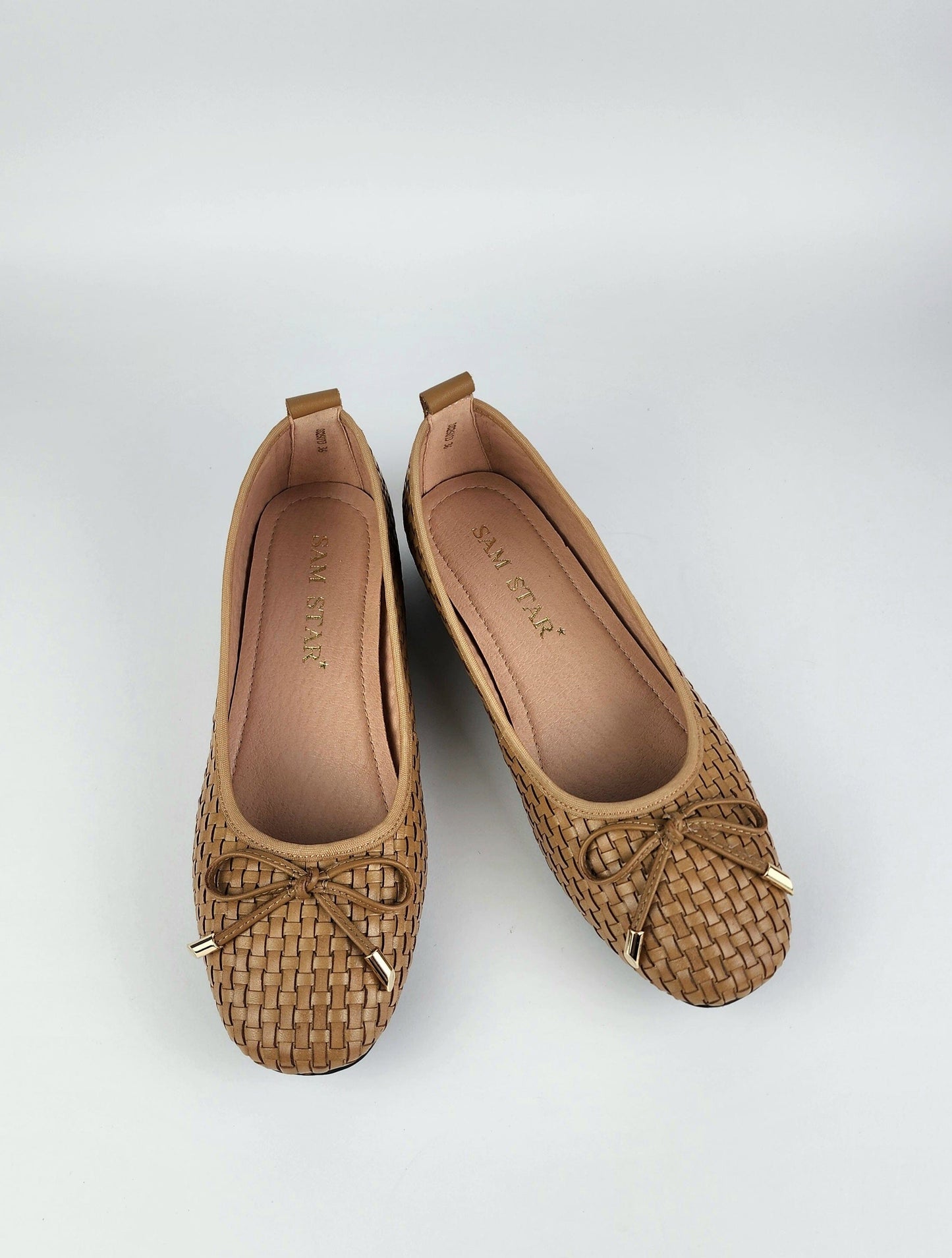 SS26013 Leather woven pumps in Tan and Gold (New) Pumps Sam Star shoes Tan 36/3 