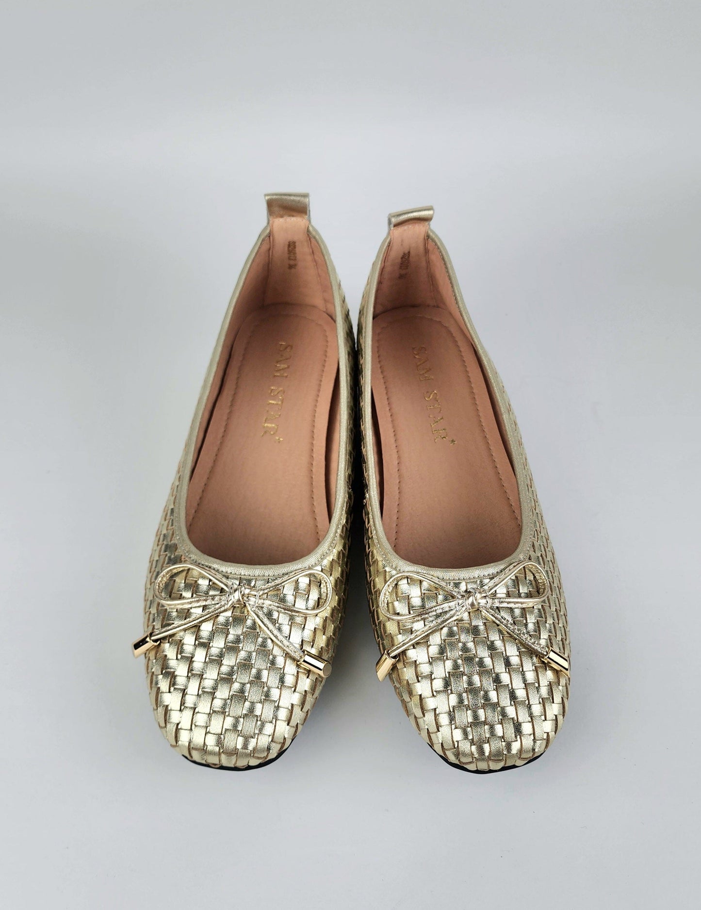 SS26013 Leather woven pumps in Tan and Gold (New) Pumps Sam Star shoes 