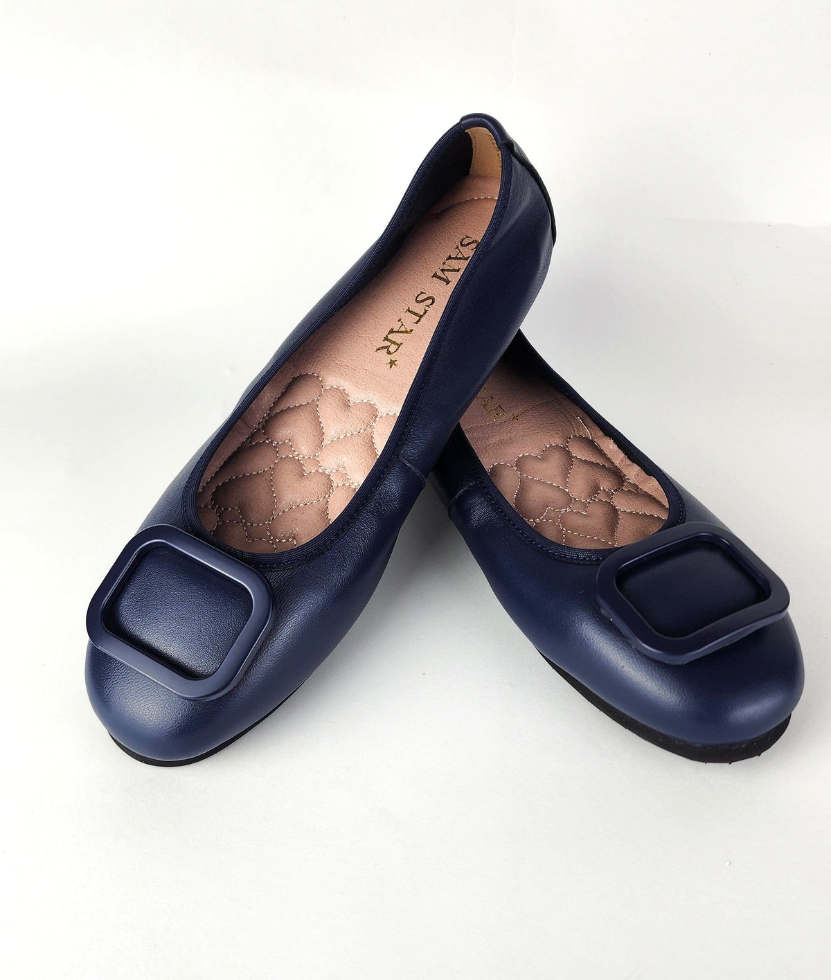 17W01 Leather buckle pumps with three layers of extra cushions (New) Pumps Sam Star Shoes 
