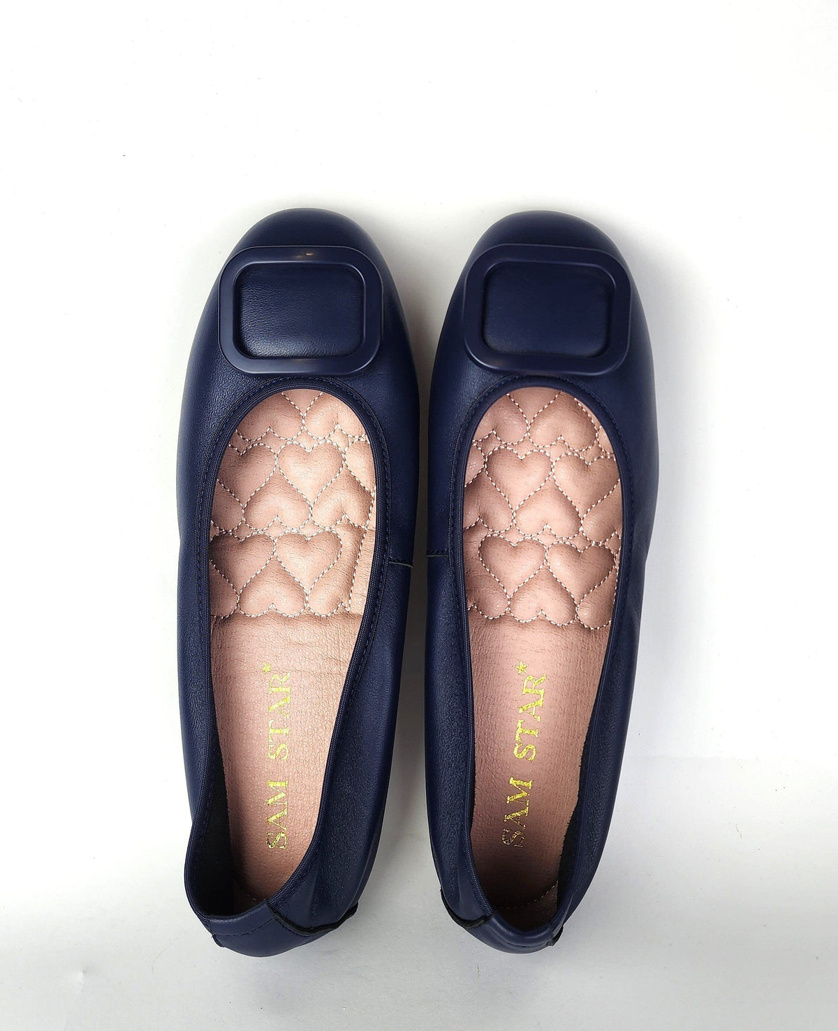17W01 Leather buckle pumps with three layers of extra cushions (New) Pumps Sam Star Shoes Navy 36 (3) 