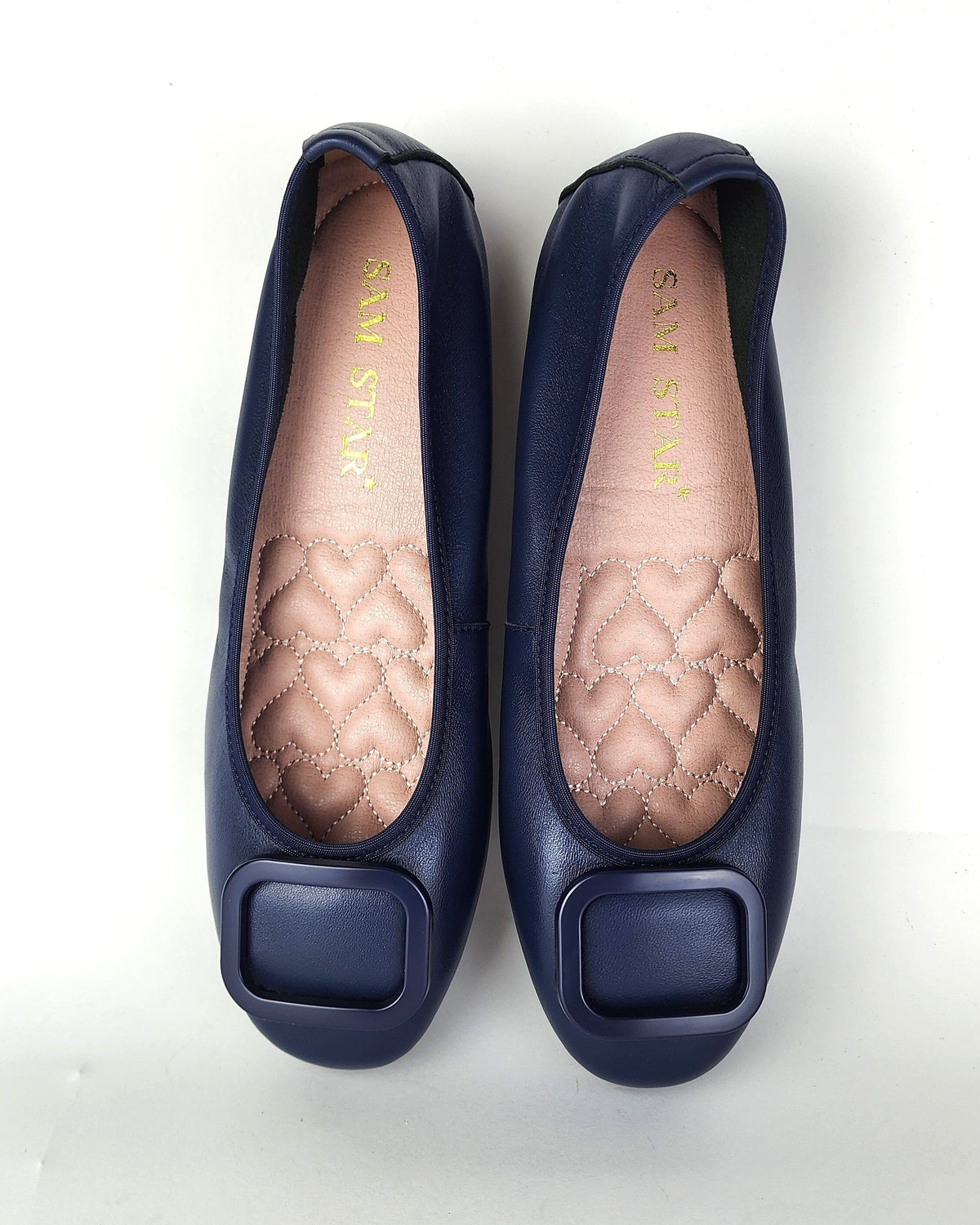 17W01 Leather buckle pumps with three layers of extra cushions (New) Pumps Sam Star Shoes 