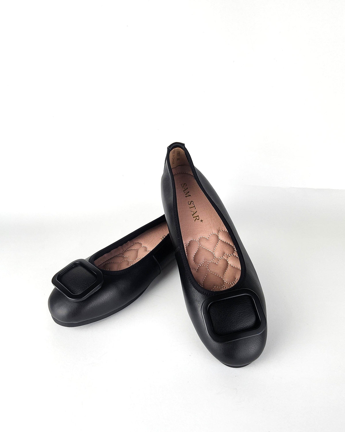 17W01 Leather buckle pumps with three layers of extra cushions (New) Pumps Sam Star Shoes Black 36 (3) 