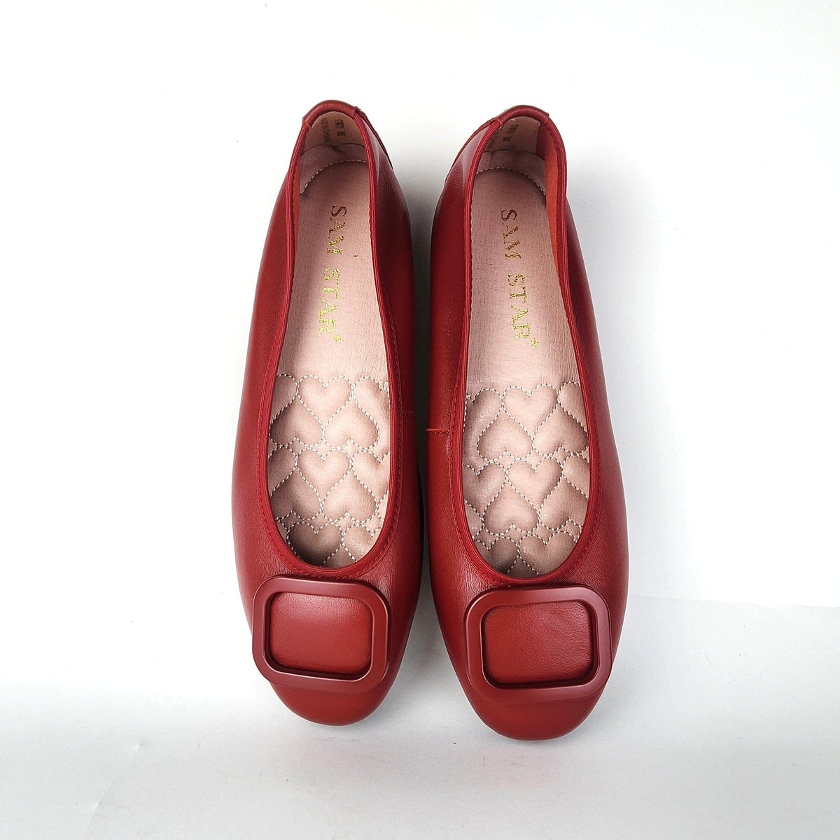 17W01 Leather buckle pumps with three layers of extra cushions (New) Pumps Sam Star Shoes 