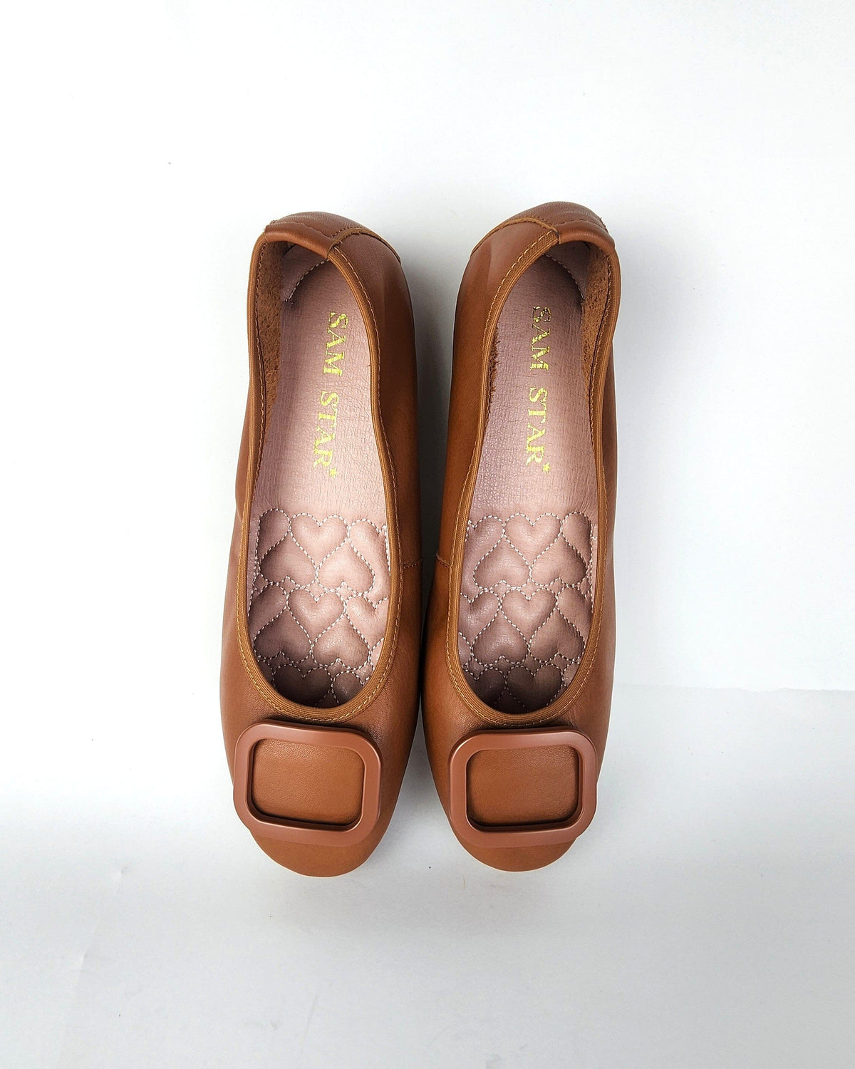 17W01 Leather buckle pumps with three layers of extra cushions (New) Pumps Sam Star Shoes 