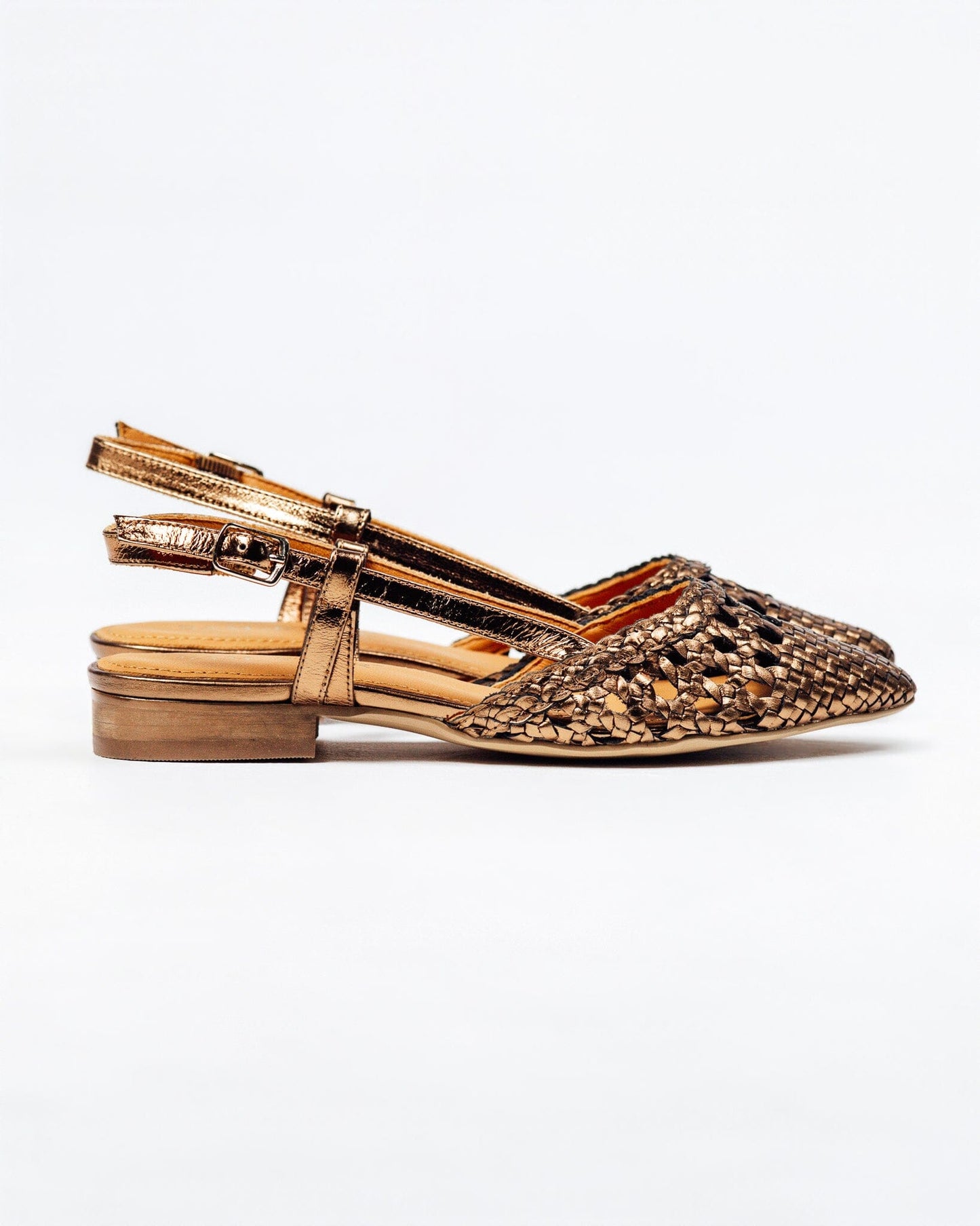 SS26006 Spanish Leather woven flat shoes in Bronze and Black (New) ladies shoes Sam Star shoes 