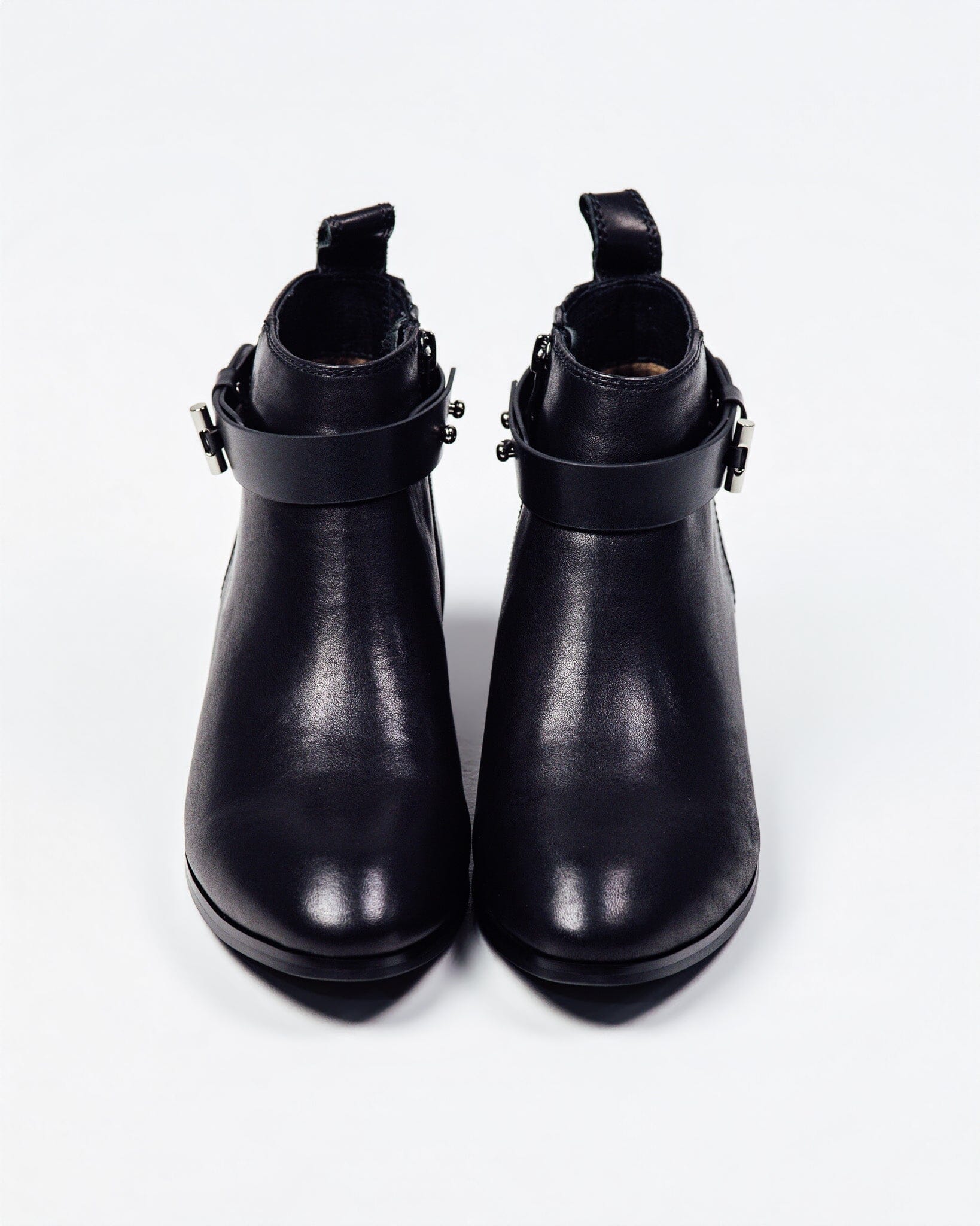 SS26007 Leather ankle boots with removable straps in Black (New) Boots Sam Star shoes 