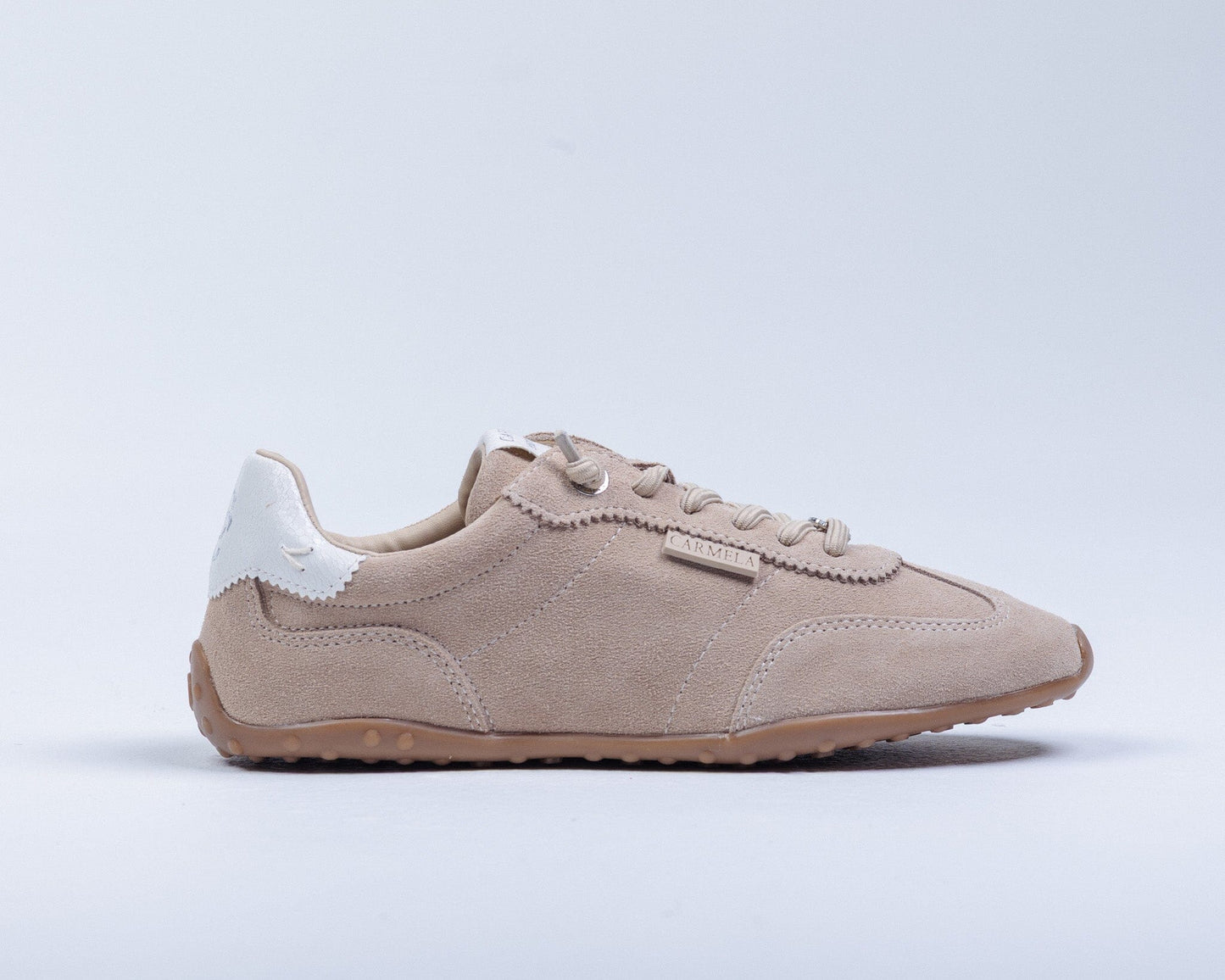 163172 Spanish Leather sneakers in Pale blue, Coral and Beige (New) sneakers Sam Star shoes Beige 36/3 