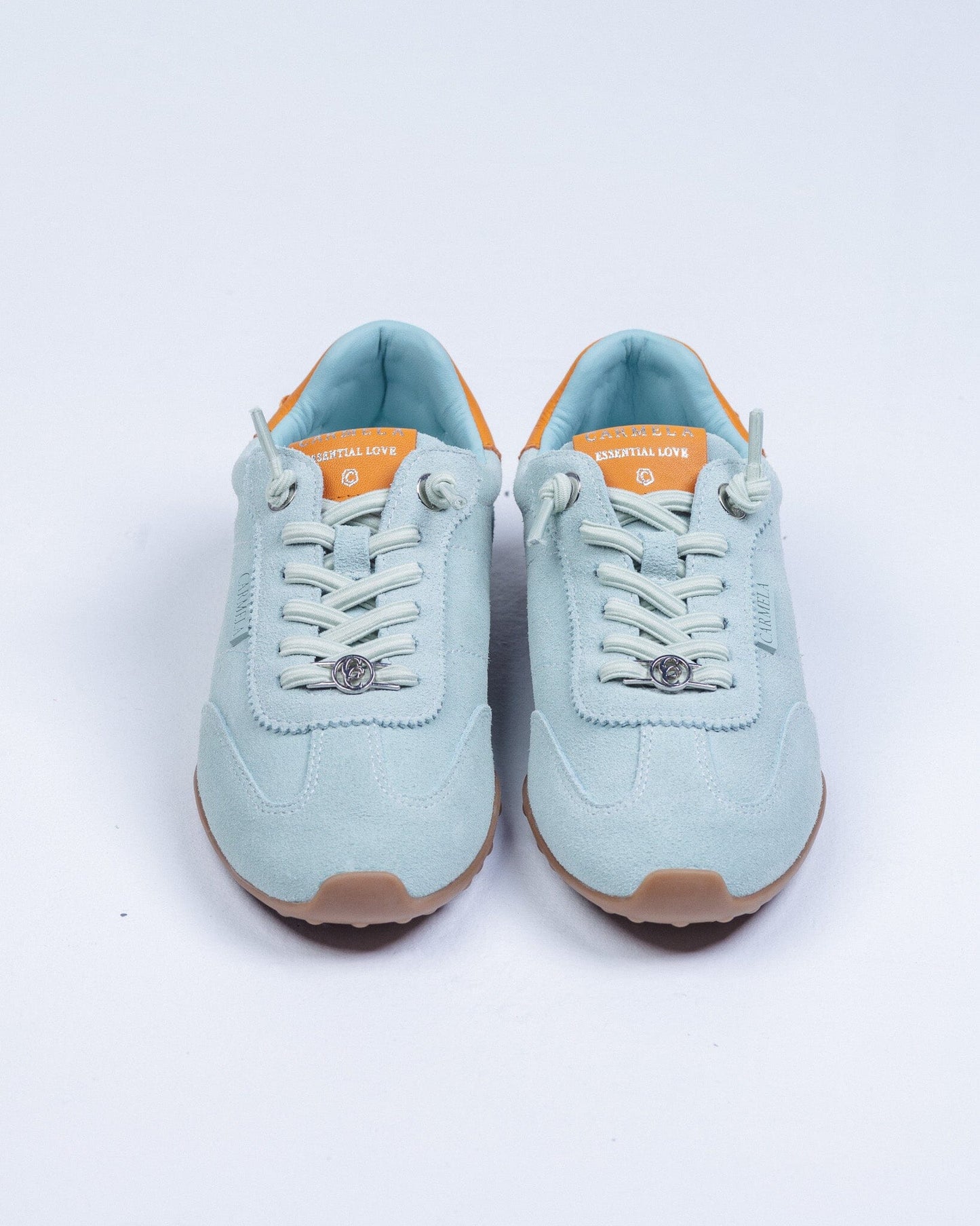 163172 Spanish Leather sneakers in Pale blue, Coral and Beige (New) sneakers Sam Star shoes 