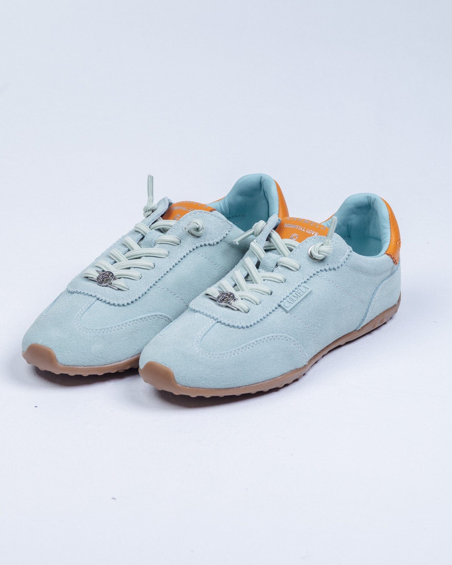163172 Spanish Leather sneakers in Pale blue, Coral and Beige (New) sneakers Sam Star shoes 