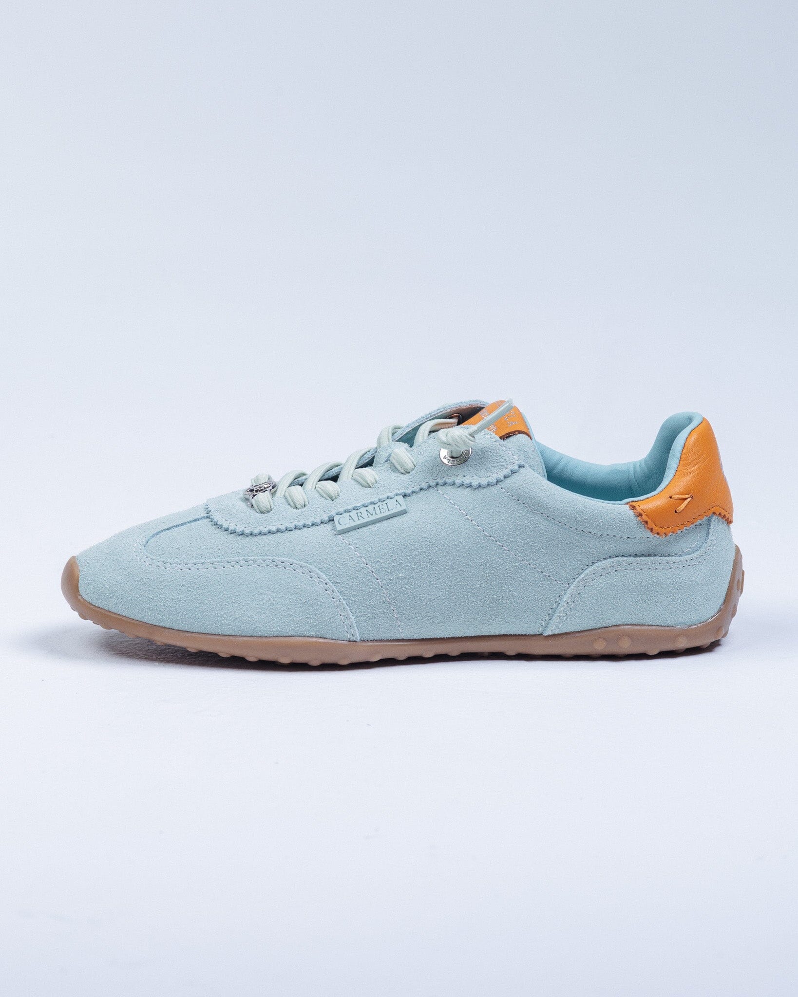 163172 Spanish Leather sneakers in Pale blue, Coral and Beige (New) sneakers Sam Star shoes Pale blue 35/2.5 