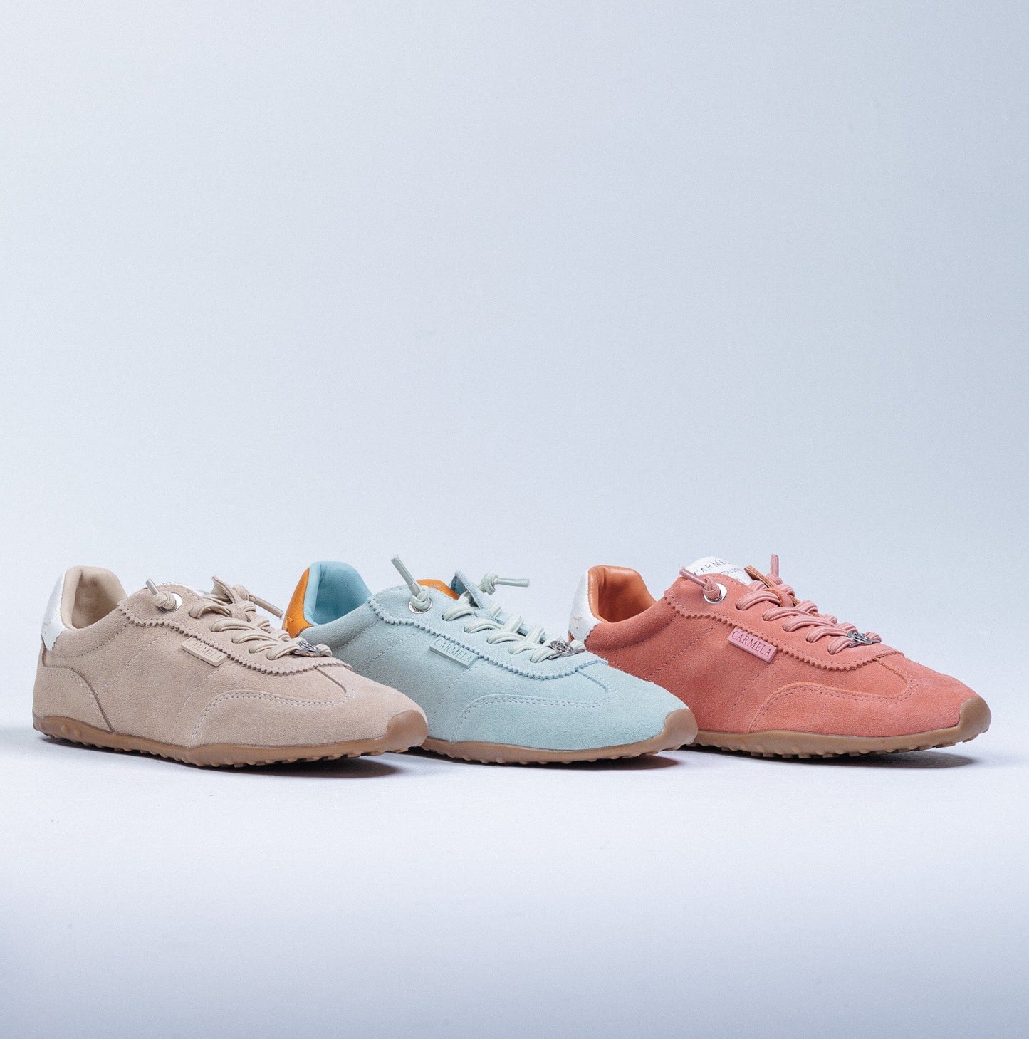 163172 Spanish Leather sneakers in Pale blue, Coral and Beige (New) sneakers Sam Star shoes 