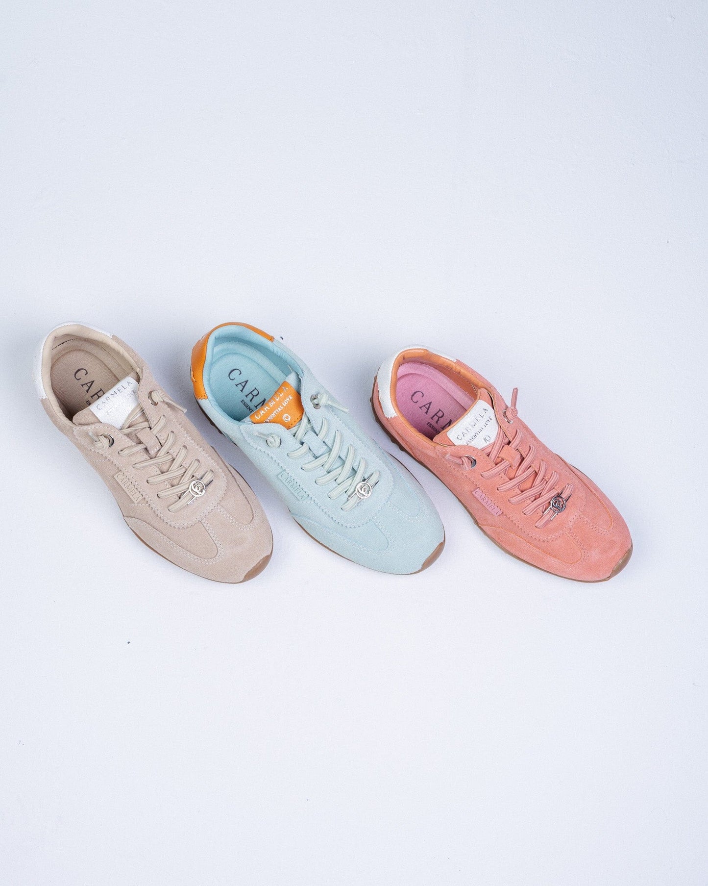 163172 Spanish Leather sneakers in Pale blue, Coral and Beige (New) sneakers Sam Star shoes 