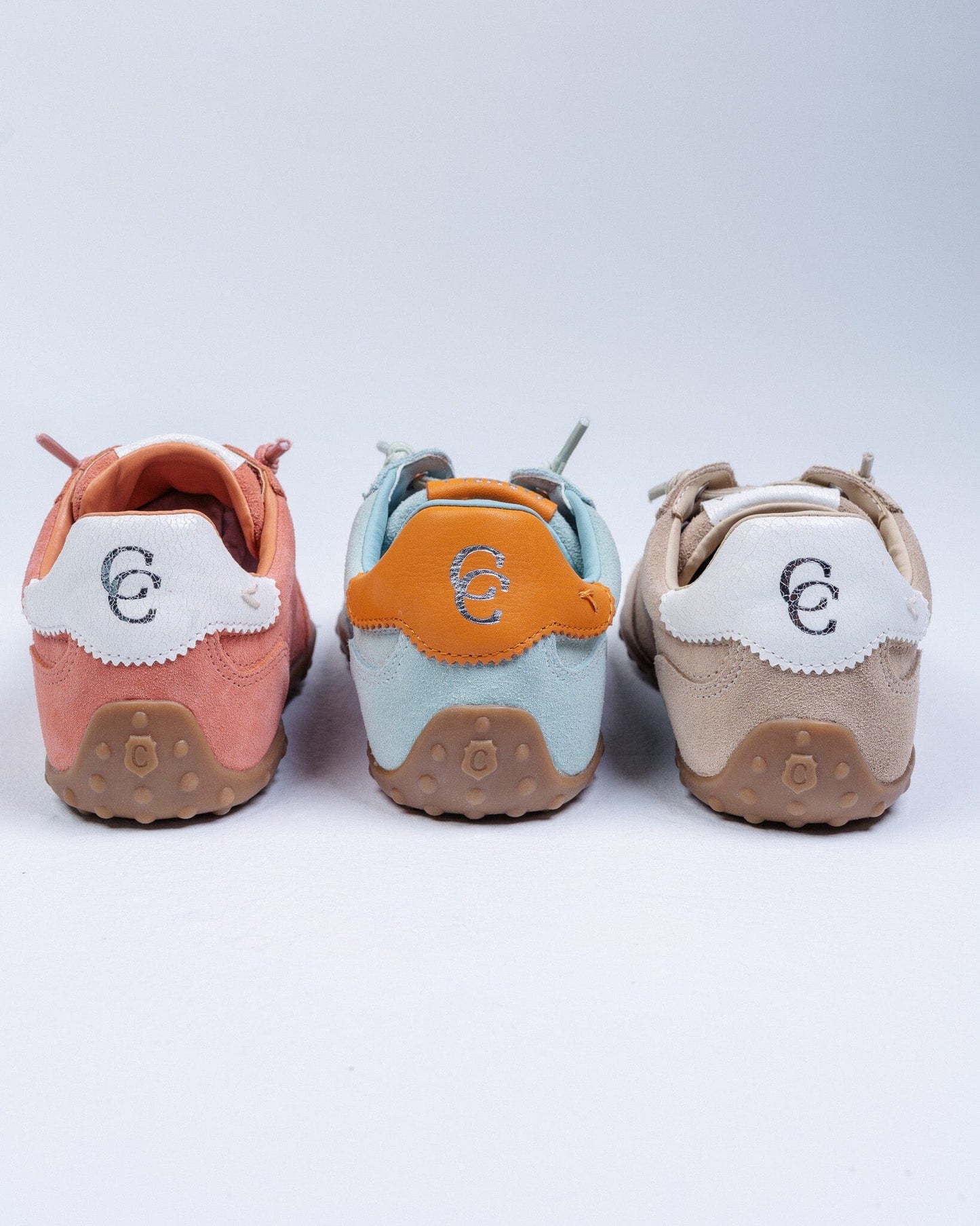 163172 Spanish Leather sneakers in Pale blue, Coral and Beige (New) sneakers Sam Star shoes 