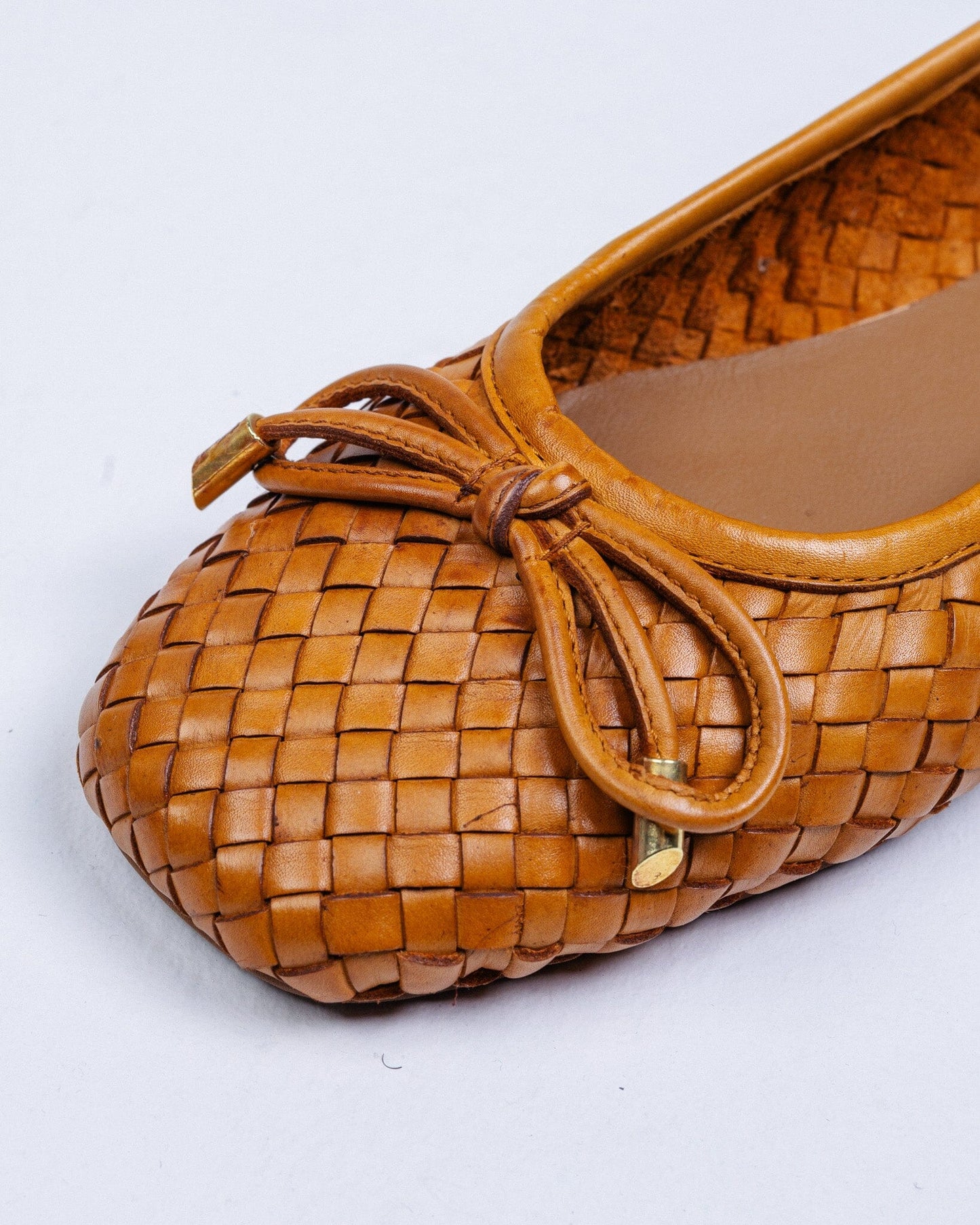 163296 Spanish designed Leather woven pumps in Tan and Gold (New) Pumps Sam Star shoes 