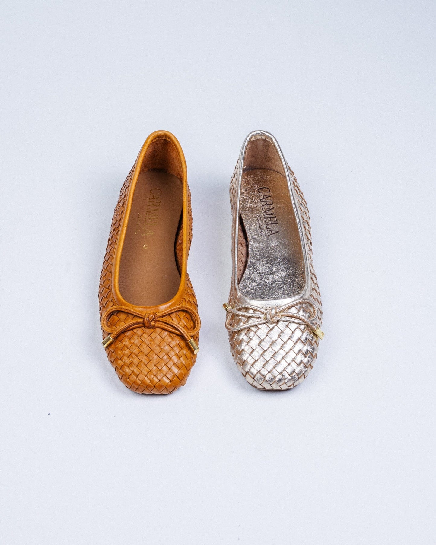 163296 Spanish designed Leather woven pumps in Tan and Gold (New) Pumps Sam Star shoes 