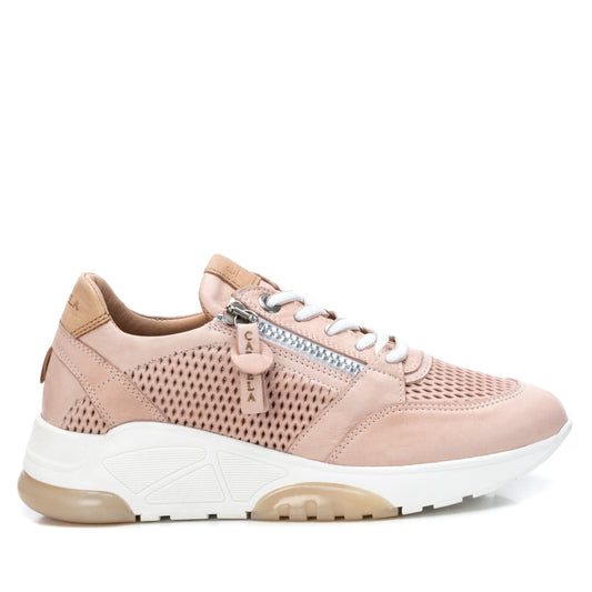 68247 Spanish Collection genuine leather sneakers with laser cut detail and zips sneakers Sam Star shoes Pale pink 37 