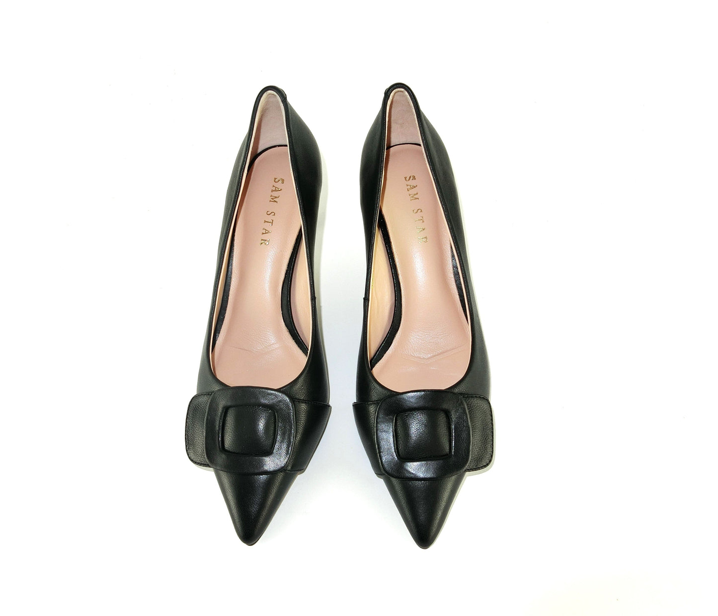 Pre order - SS23005 Leather court shoes with buckle - Black ladies shoes Sam Star shoes Black 37/4 