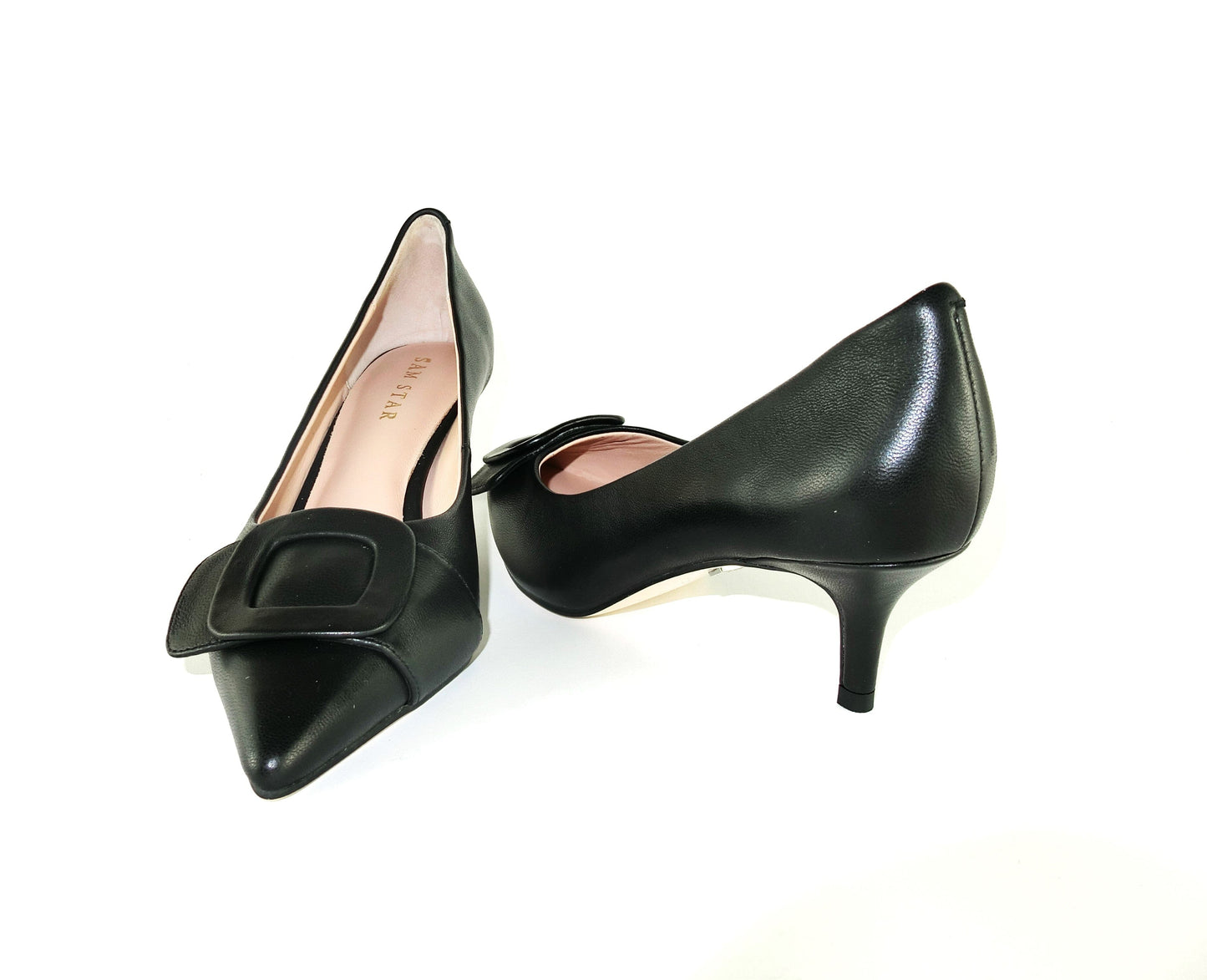 Pre order - SS23005 Leather court shoes with buckle - Black ladies shoes Sam Star shoes 