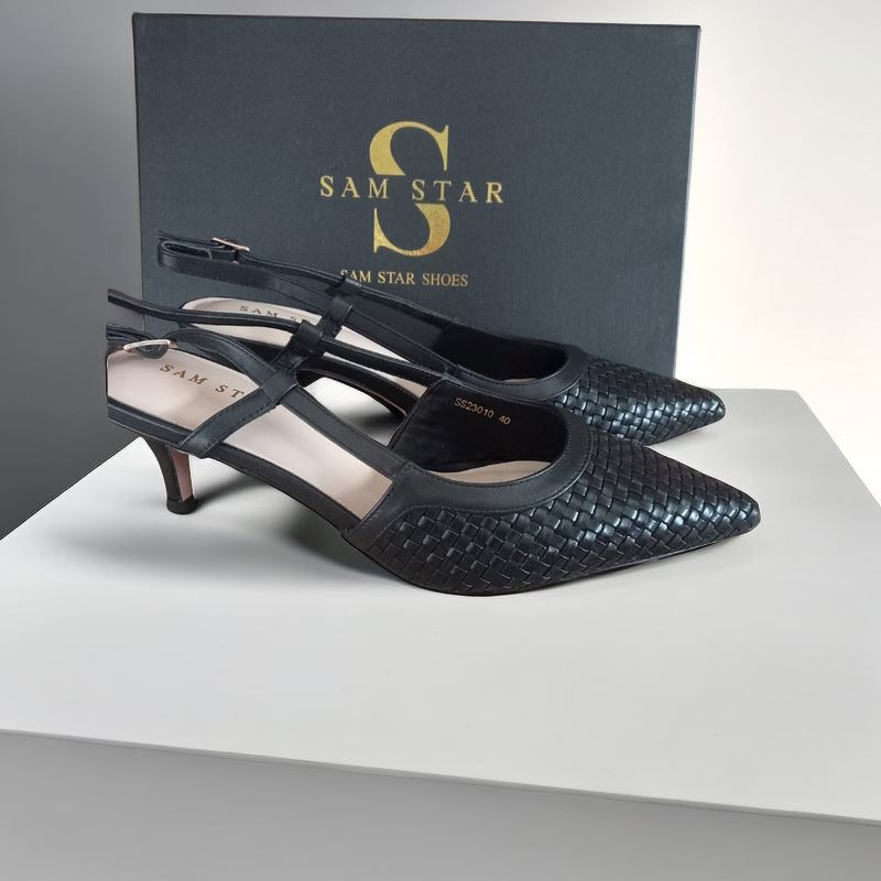 SS23010 Leather woven court shoes - Black (New Arrival) ladies shoes Sam Star shoes Black 37/4 