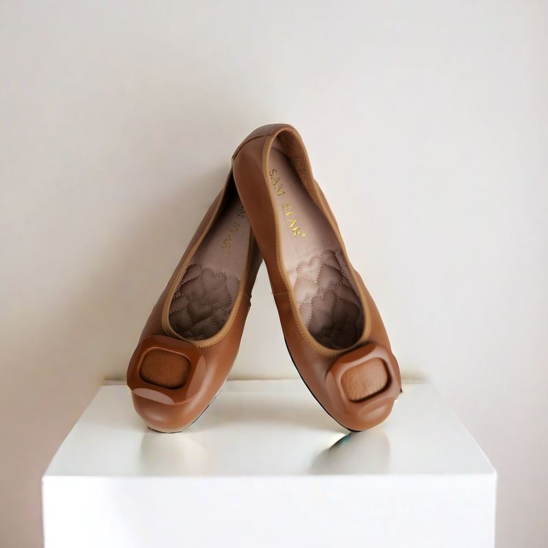 17W01 Leather buckle pumps with extra cushions (New Arrival) Pumps Sam Star Shoes 