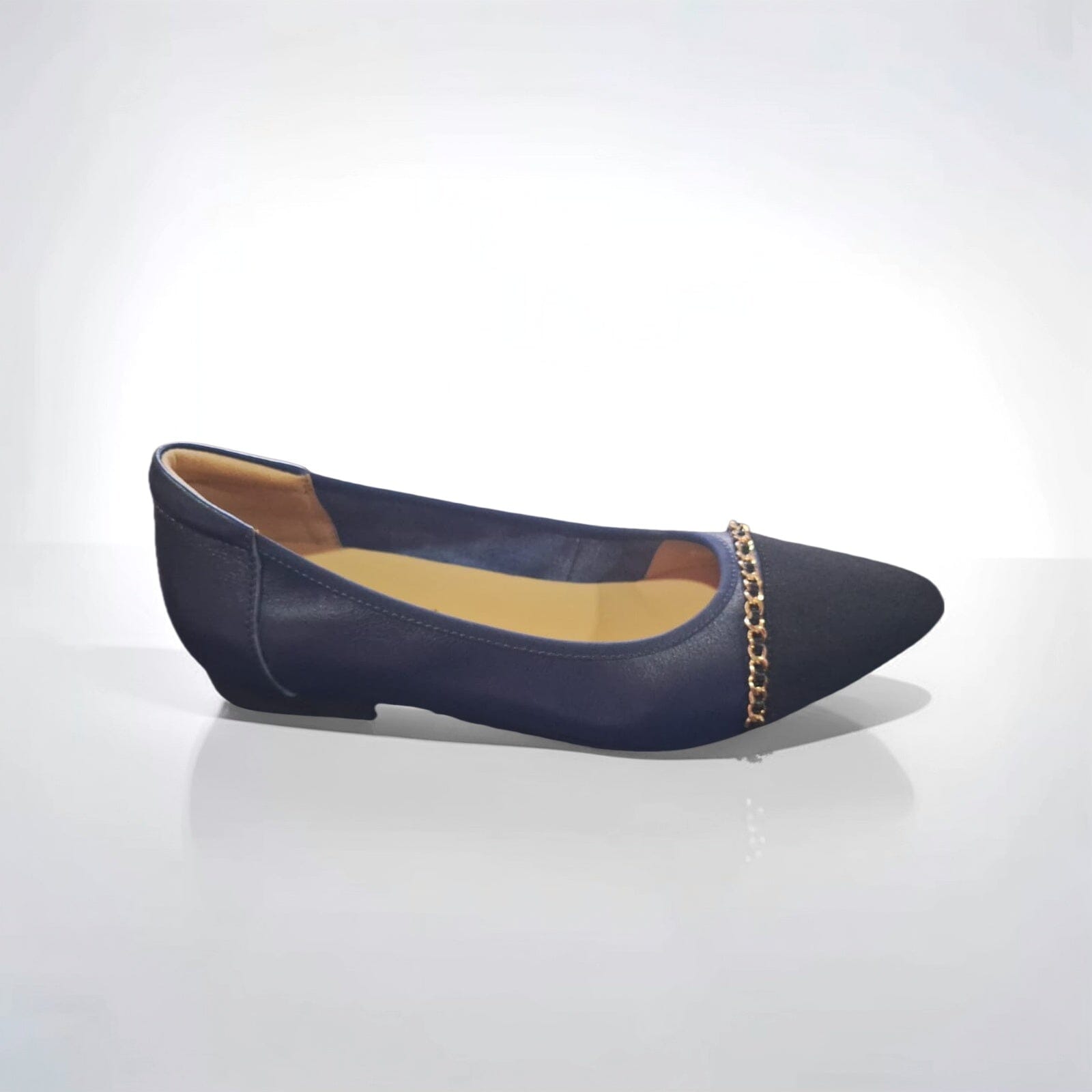 SS23001 Pointy Leather pumps with chain detail and extra cushion( new arrival ) Pumps Sam Star Shoes 