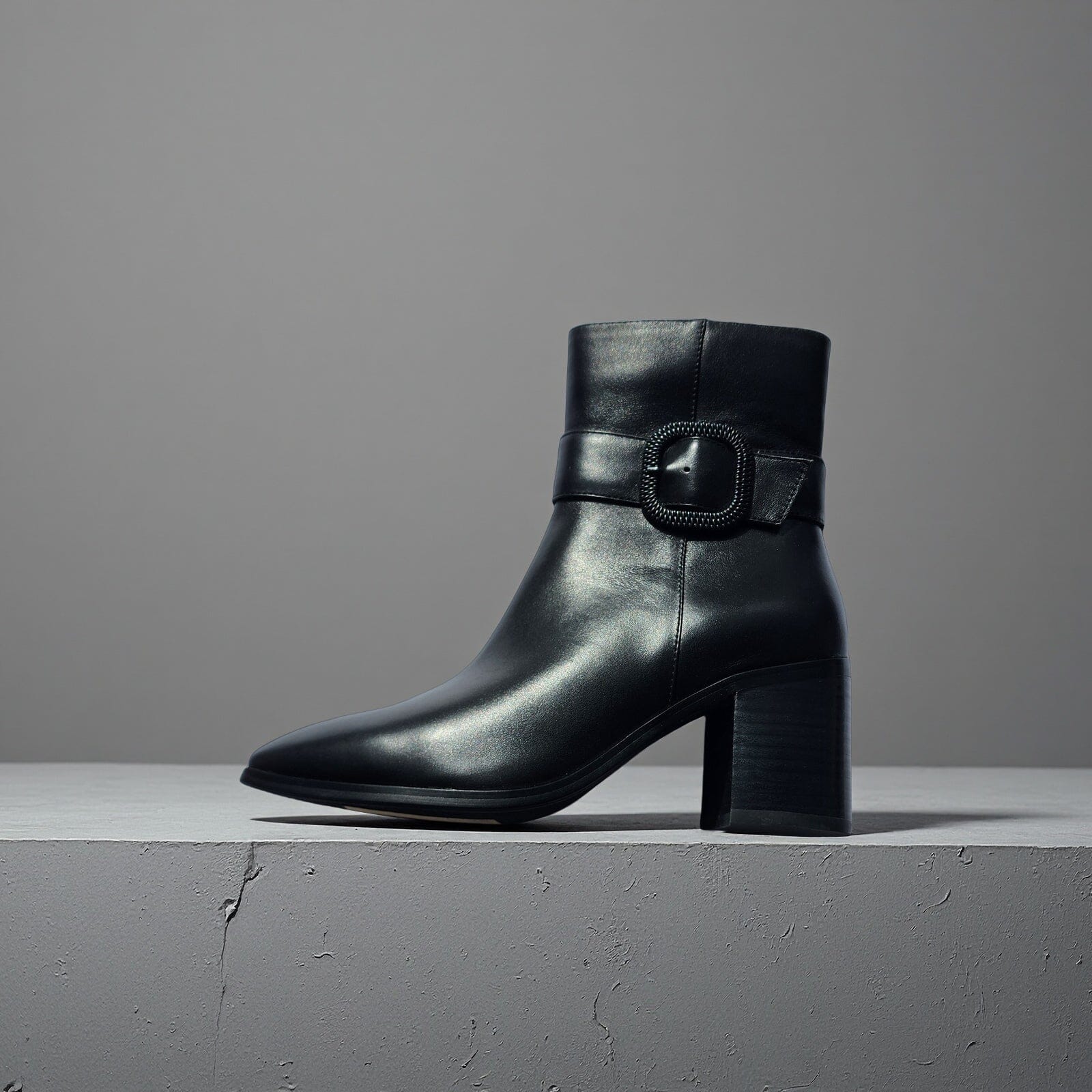 SS25004 Leather boots with buckle detail Boots Sam Star shoes Black 41 (8) 