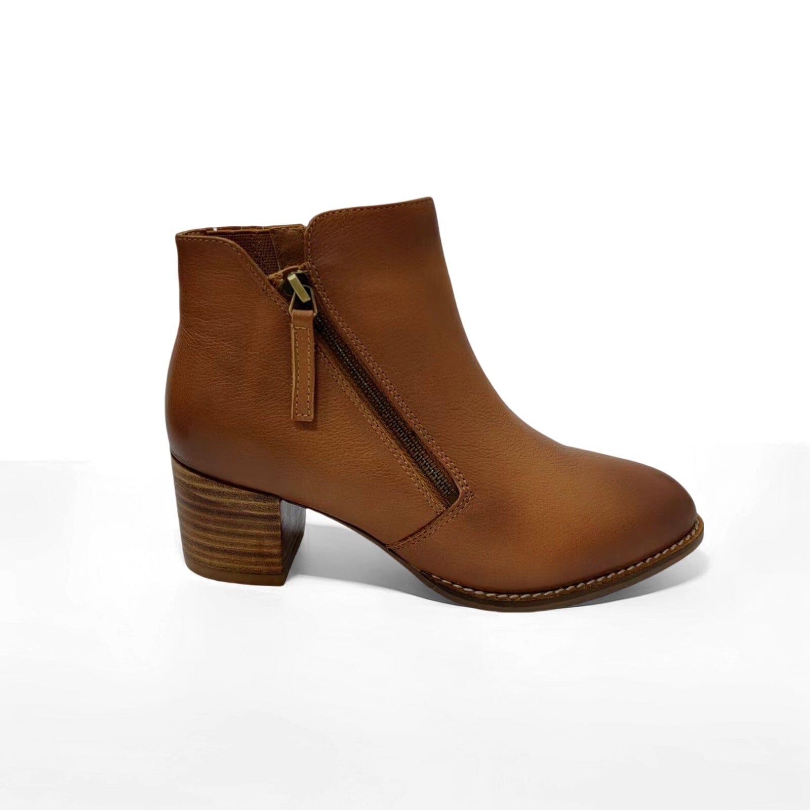 SS25005 Leather boots with zip detail with extra cushions in Black and Brown Boots Sam Star shoes 