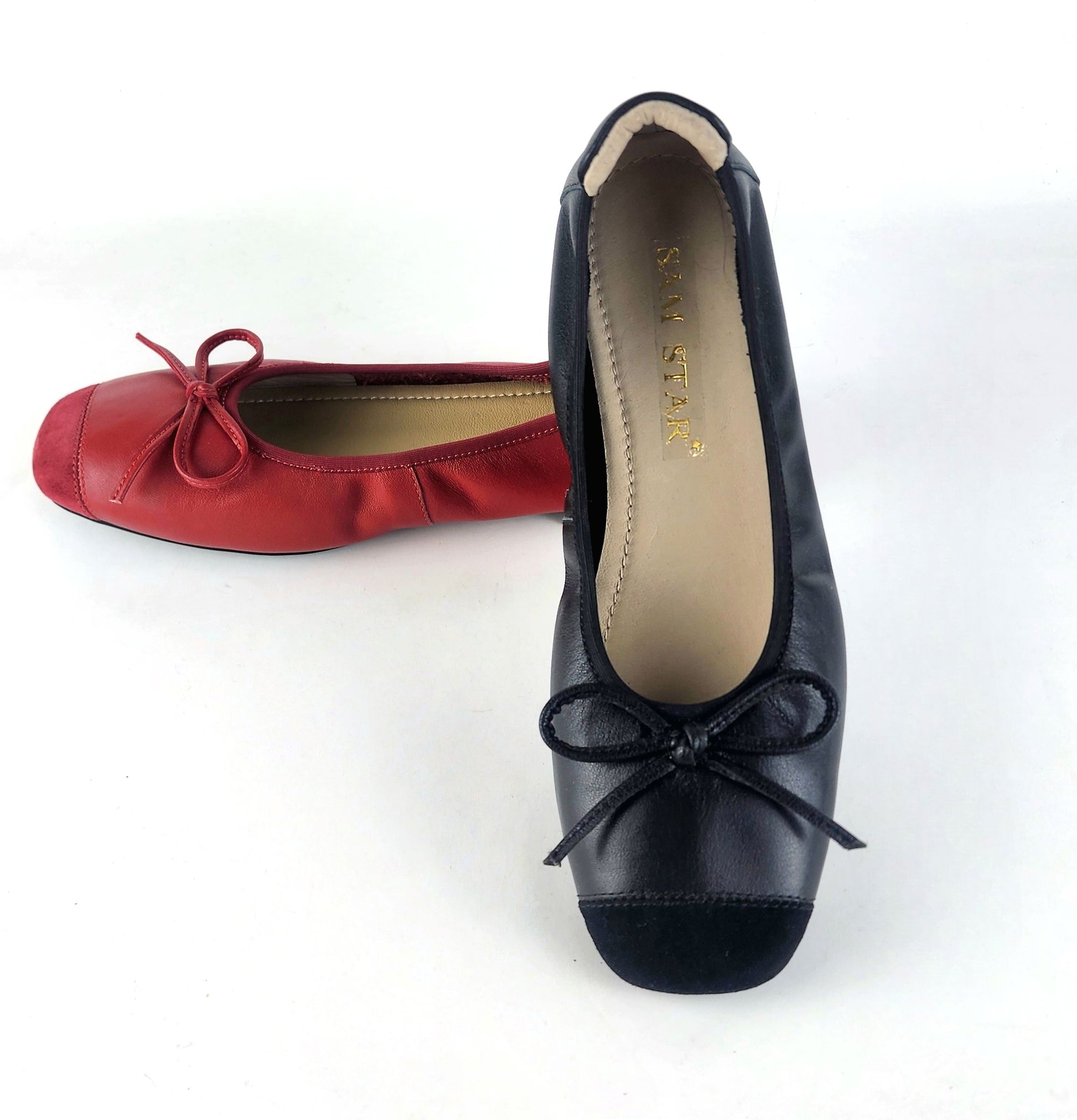 SS25007 Leather extra cushions pumps with bow ( New) Pumps Sam Star Shoes 