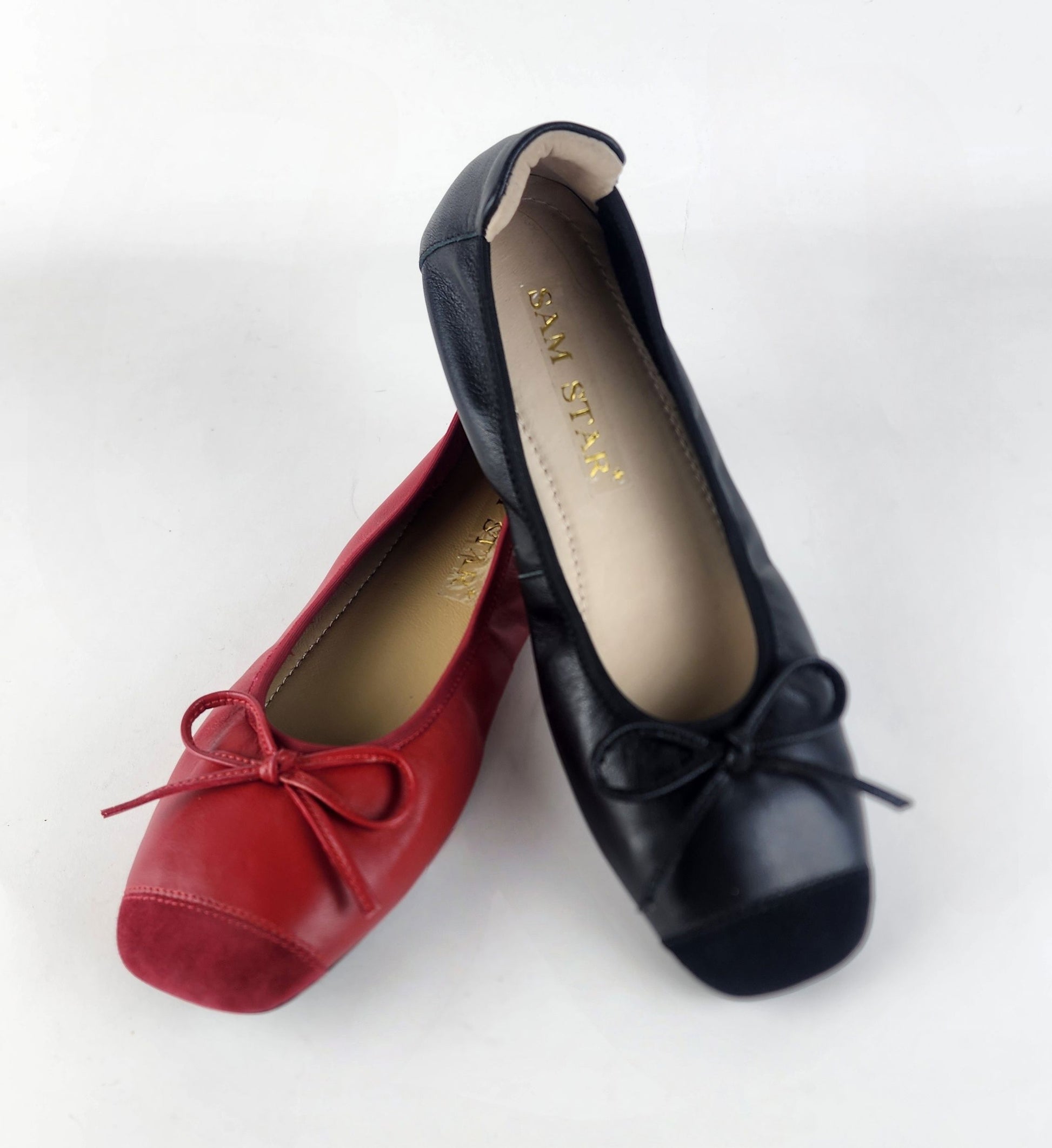 SS25007 Leather extra cushions pumps with bow ( New) Pumps Sam Star Shoes 