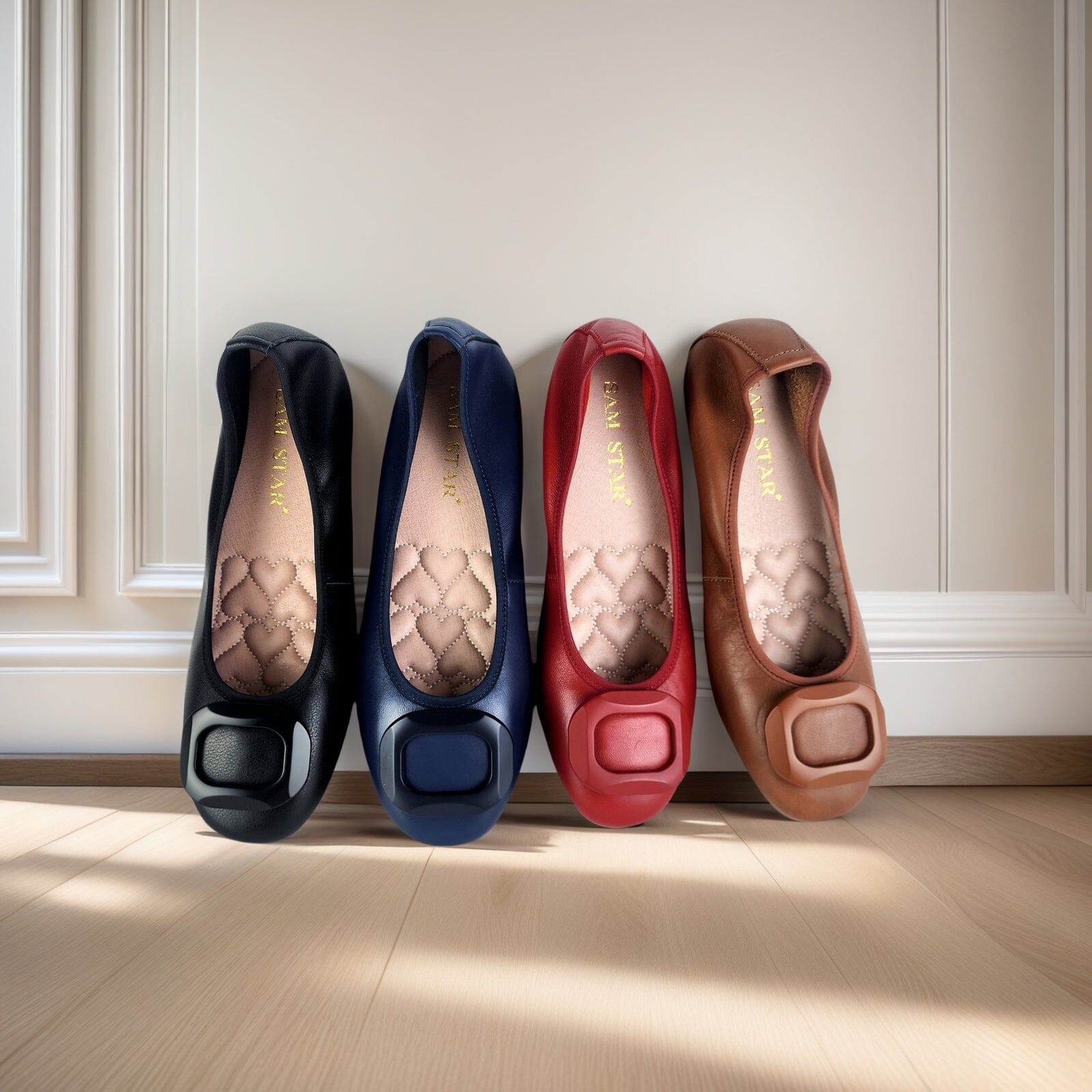 17W01 Leather buckle pumps with extra cushions (New stock) Pumps Sam Star Shoes 