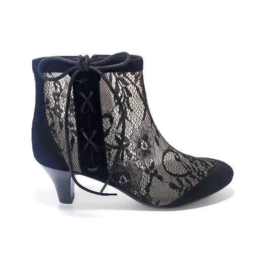 SS26011 Leather Lace ankle boots with kitten heel (NEW) Boots Sam Star shoes Black 36 (3) 