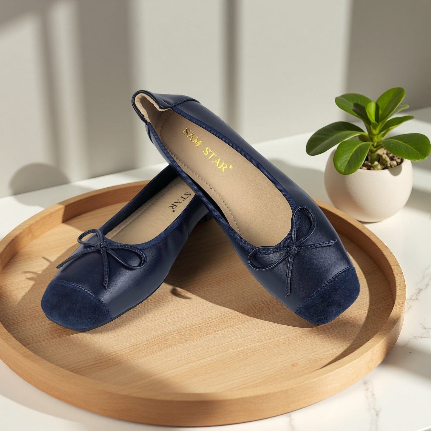 SS25007 Leather extra cushions pumps with bow (New) Pumps Sam Star Shoes 