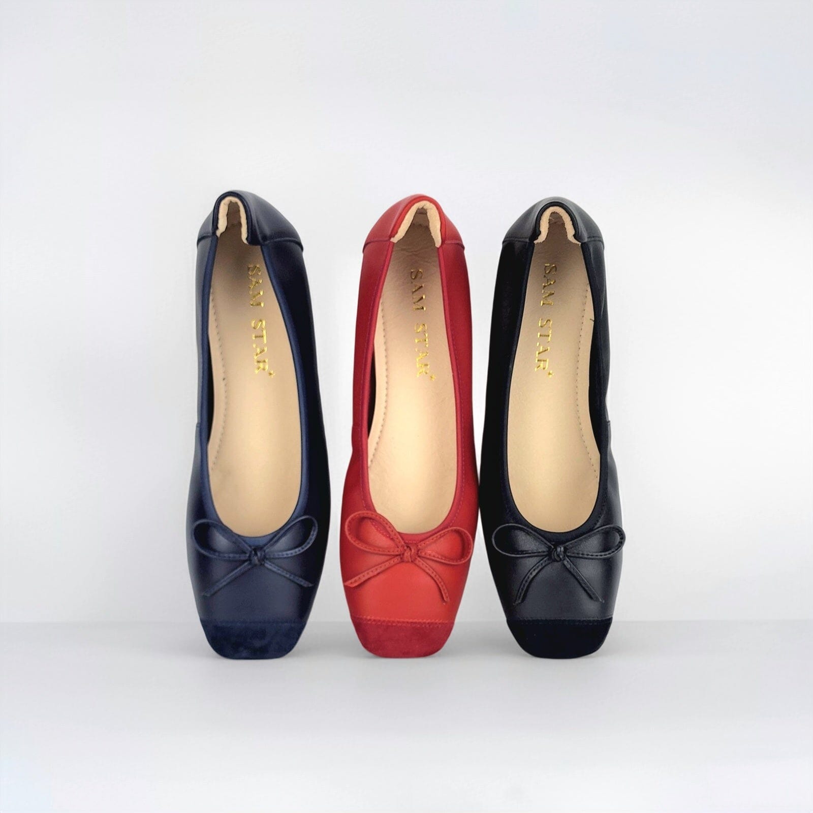 SS25007 Leather extra cushions pumps with bow (New) Pumps Sam Star Shoes 