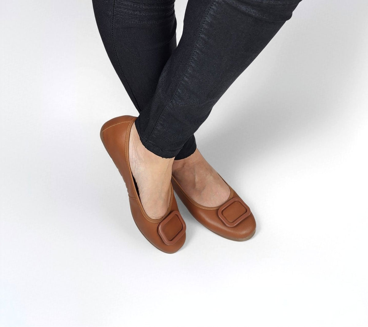 17W01 Leather buckle pumps with three layers of extra cushions (New) Pumps Sam Star Shoes 