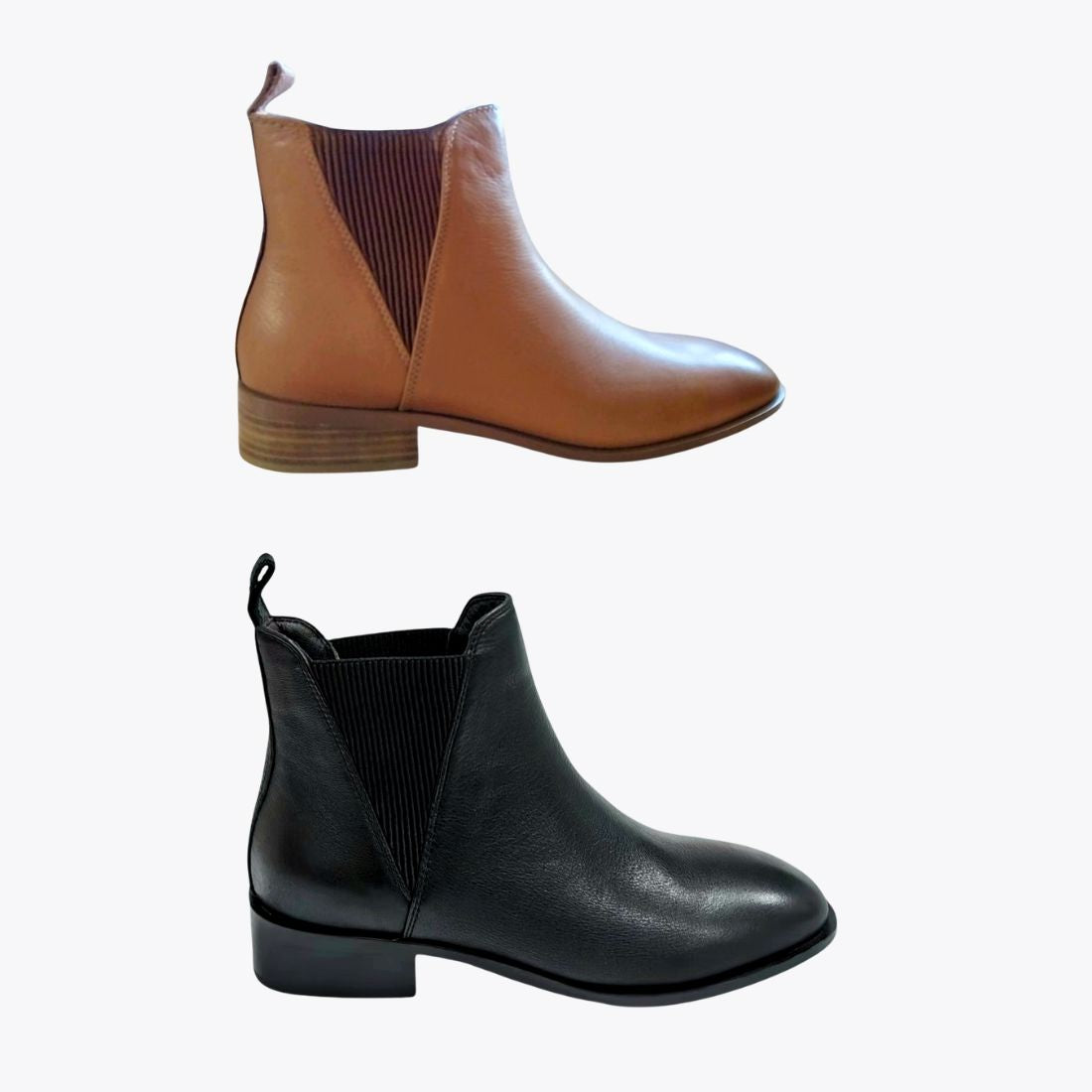 SS25006 Leather boots with elastic detail in Black (New) Boots Sam Star shoes 