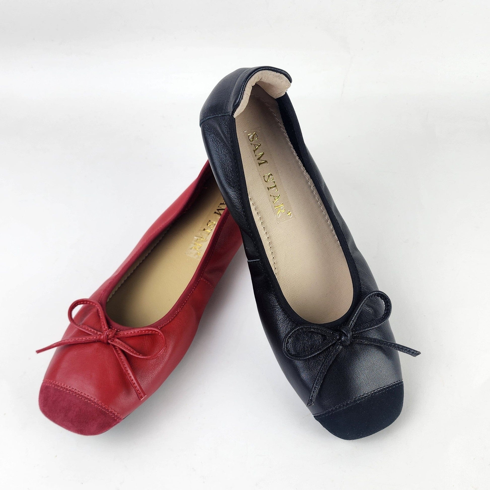 SS25007 Leather extra cushions pumps with bow ( New Style) Pumps Sam Star Shoes 