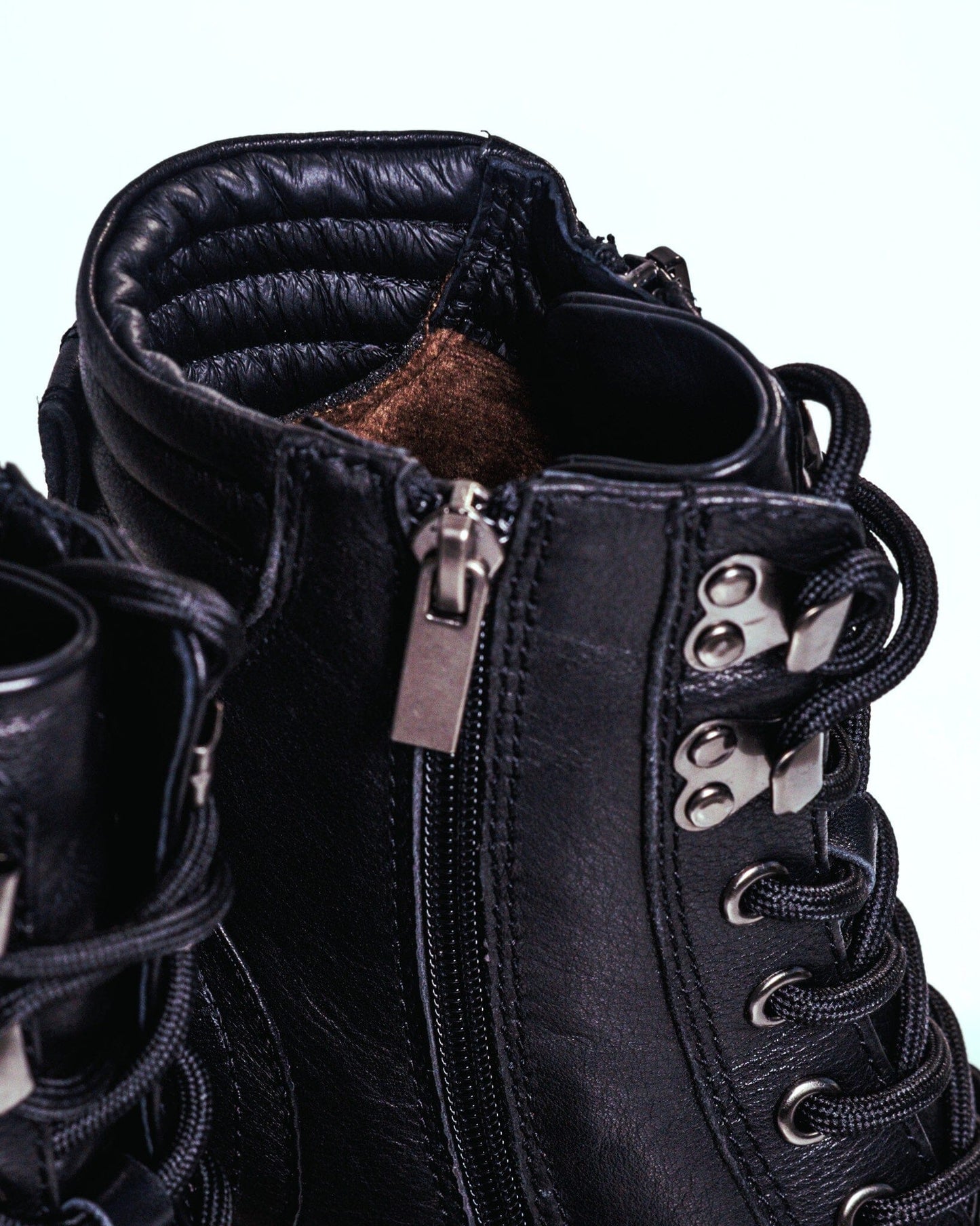 SS26010 Leather block heel boots with lace up in brown and black ( NEW ) Boots Sam Star shoes 
