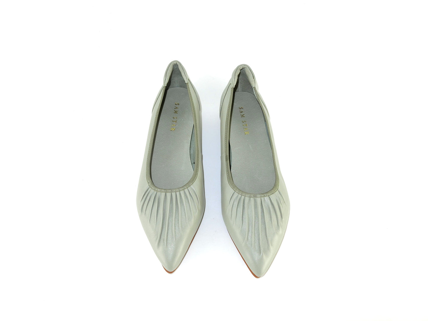 SS22006 Pointy Leather pumps with gathering details with extra cushion Pumps Sam Star Shoes 