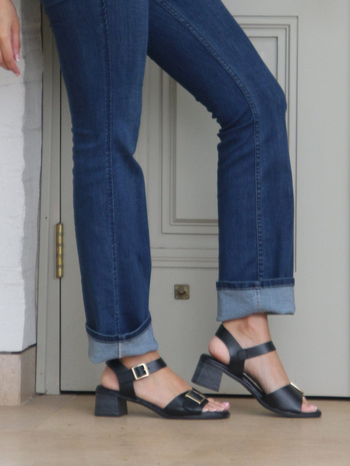 6003 Spanish leather strappy sandals with buckles in Black and Brown (New) sandals Sam Star Shoes 