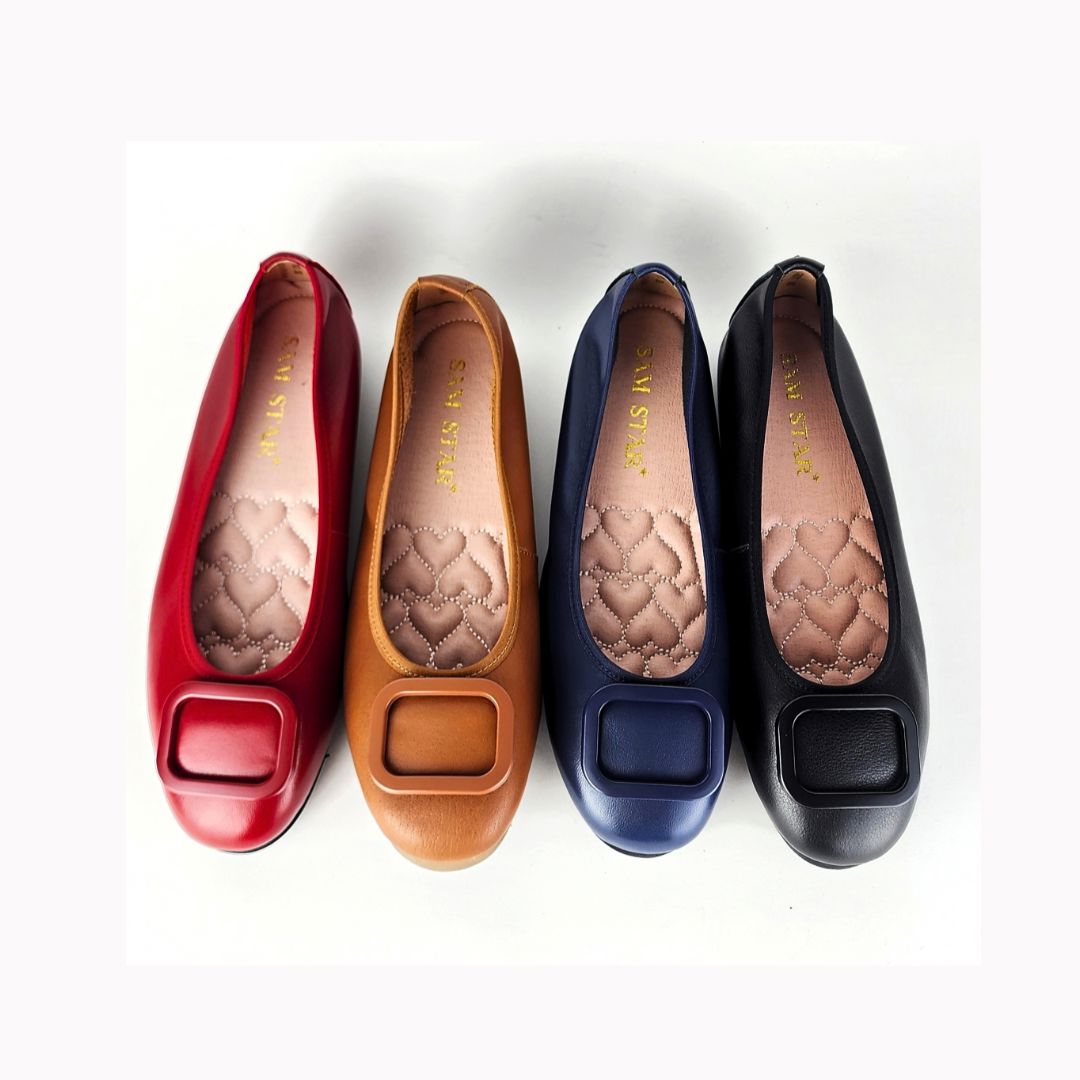 17W01 Leather buckle pumps with three layers of extra cushions (New) Pumps Sam Star Shoes 