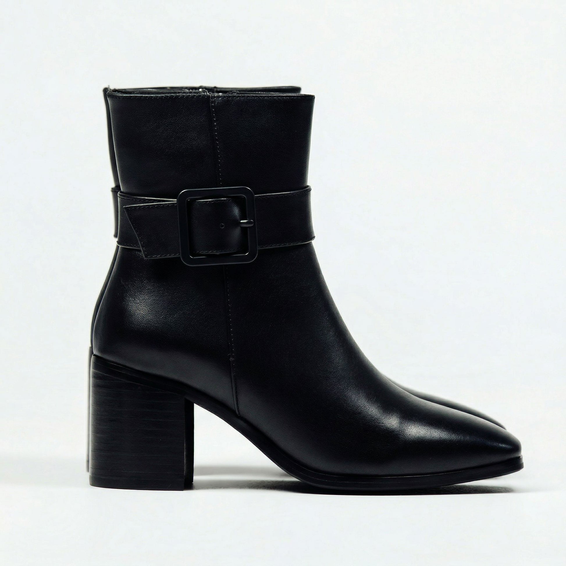 SS25004 Leather boots with buckle detail (New) Boots Sam Star shoes Black 36 (3) 