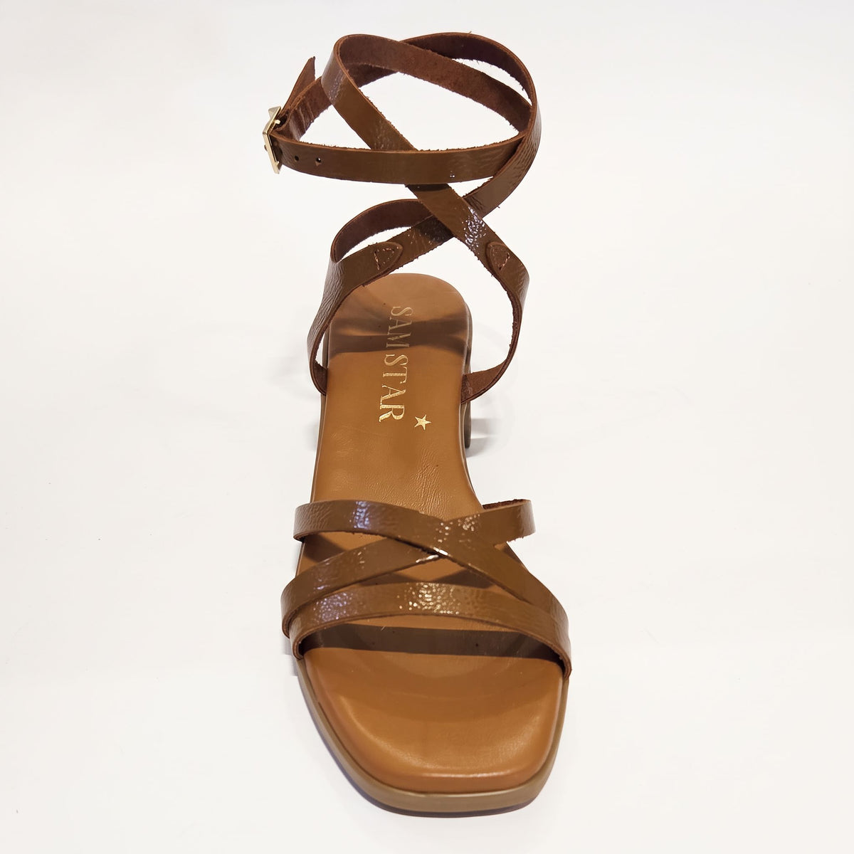 5909 Spanish leather strappy sandals gladiator style in brown (New) sandals Sam Star Shoes 